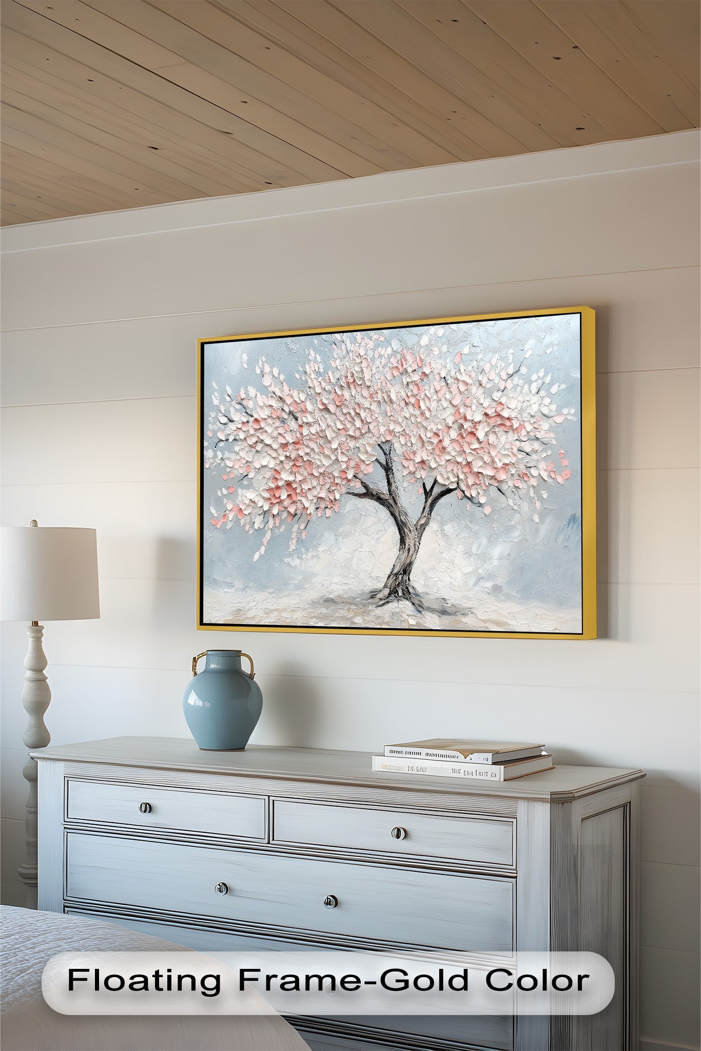 Blossoming Cherry Tree Floral Oil Painting - Handmade Canvas Art for Home Decor, Living Room, Bedroom & Office Wall