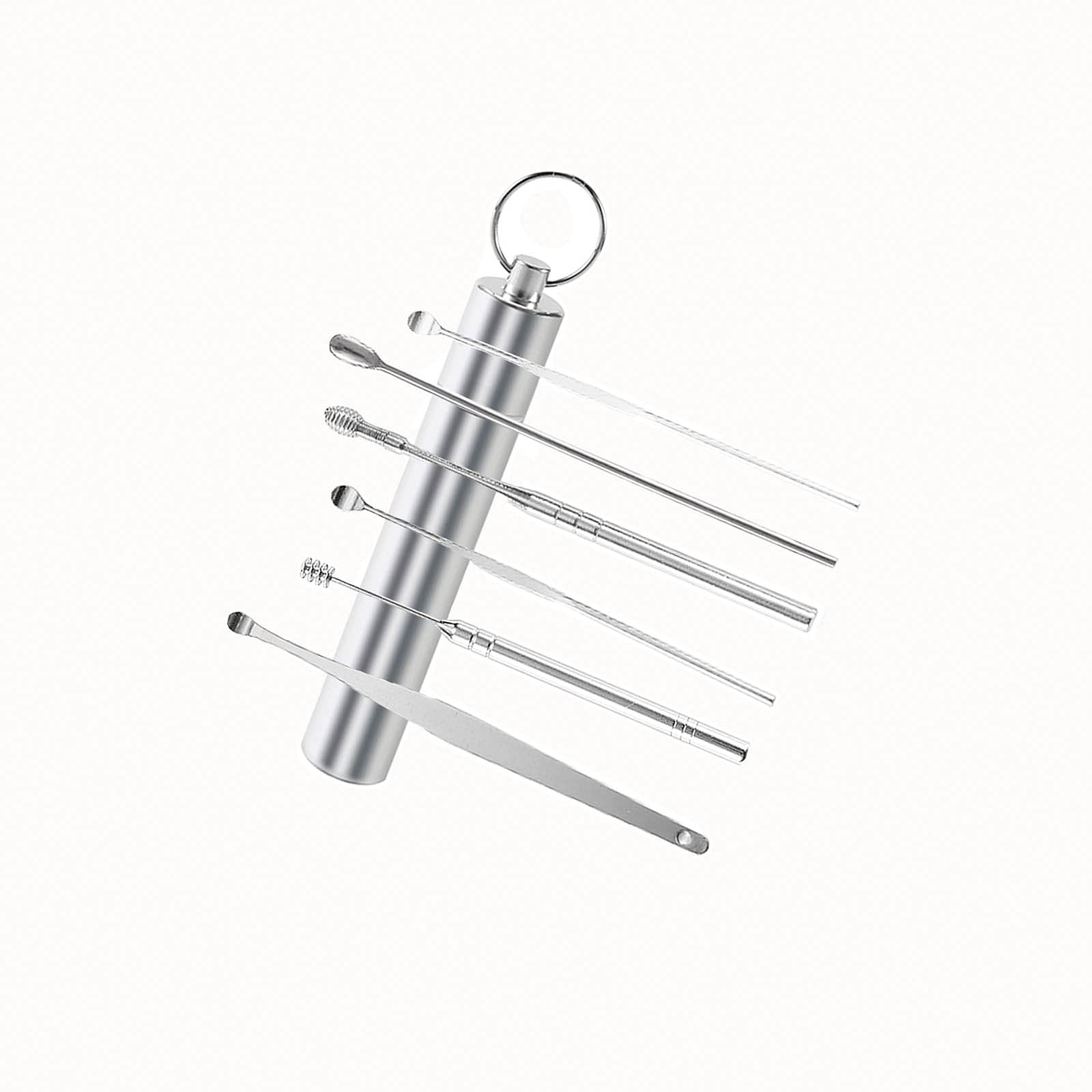 7PCS Professional Ear Wax Removal Kit - Reusable Spiral Ear Cleaner Tools with Curette for Safe Earwax Removal at Home, Travel & Clinic Use