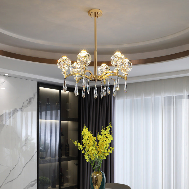 Modern LED Chandelier - Simple Luxury Decorative Ceiling Light for Dining Room, Living Room & Bedroom - Energy Efficient Crystal Pendant Lighting Fixture for Home Decor