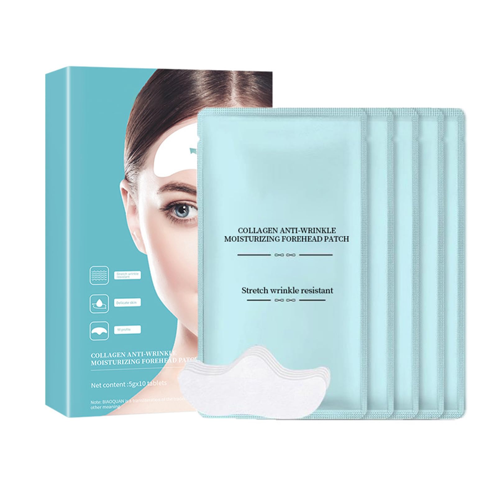 **Forehead Wrinkle Patches with Aloe & Collagen – Overnight Anti-Aging Treatment for Fine Lines & Wrinkles (10 Pcs) – Perfect for Nighttime Skincare & Smoothing Forehead Wrinkles**