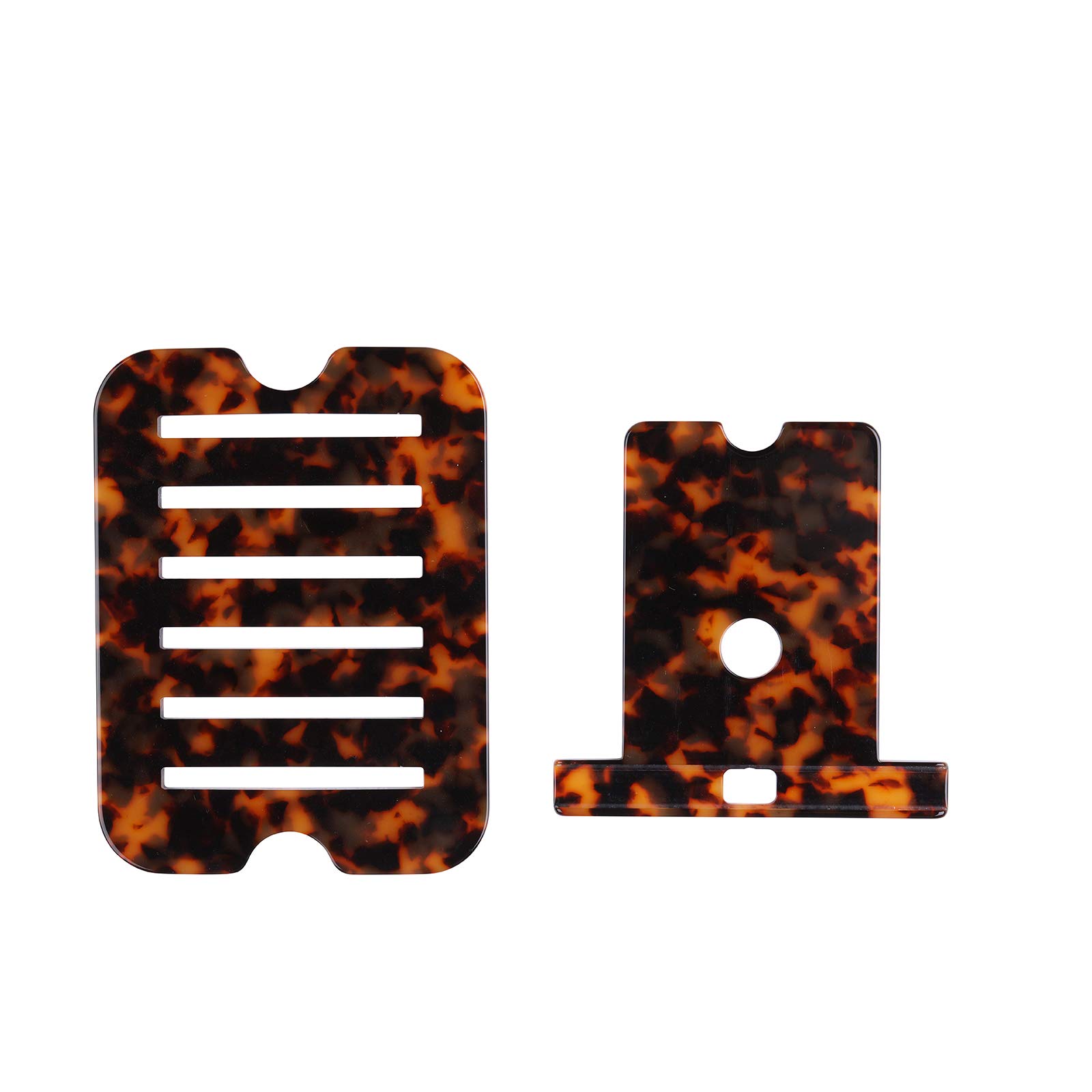 Tortoise-Tone Resin Phone Stand for iPhone, iPad & Samsung - Desk Holder for Office & Home Use