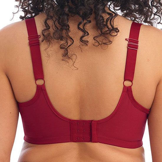 Elomi Matilda Plunge Bra in Crimson - Full Coverage Support for Large Busts - Perfect for Evening Wear & Special Occasions