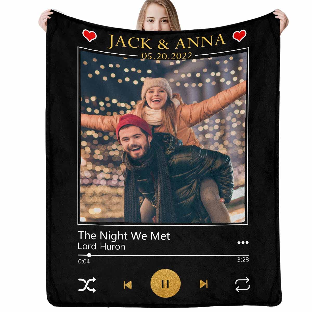 Custom Personalized Couple Blanket with Photos - Made in USA Flannel Throw Blanket for Wedding, Anniversary, Valentine's Day & Birthday Gifts - Perfect for Romantic Couples, Home Decor & Cozy Nights