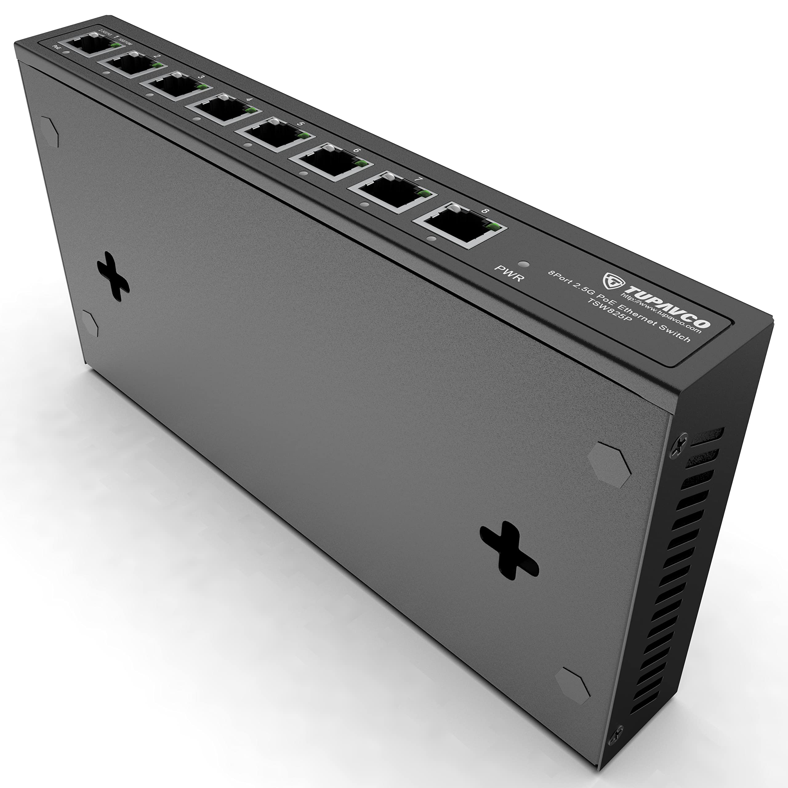 2.5GB PoE++ Switch (8 Port) - 1x90W (802.3bt) & 7x30W (802.3at) - High Speed 10M/100M/1G/2.5G Gigabit Ethernet (802.3bz) - Unmanaged Network Switch for Home & Office - Tupavco TP1981 - Perfect for IP Cameras, VoIP Phones & Smart Devices