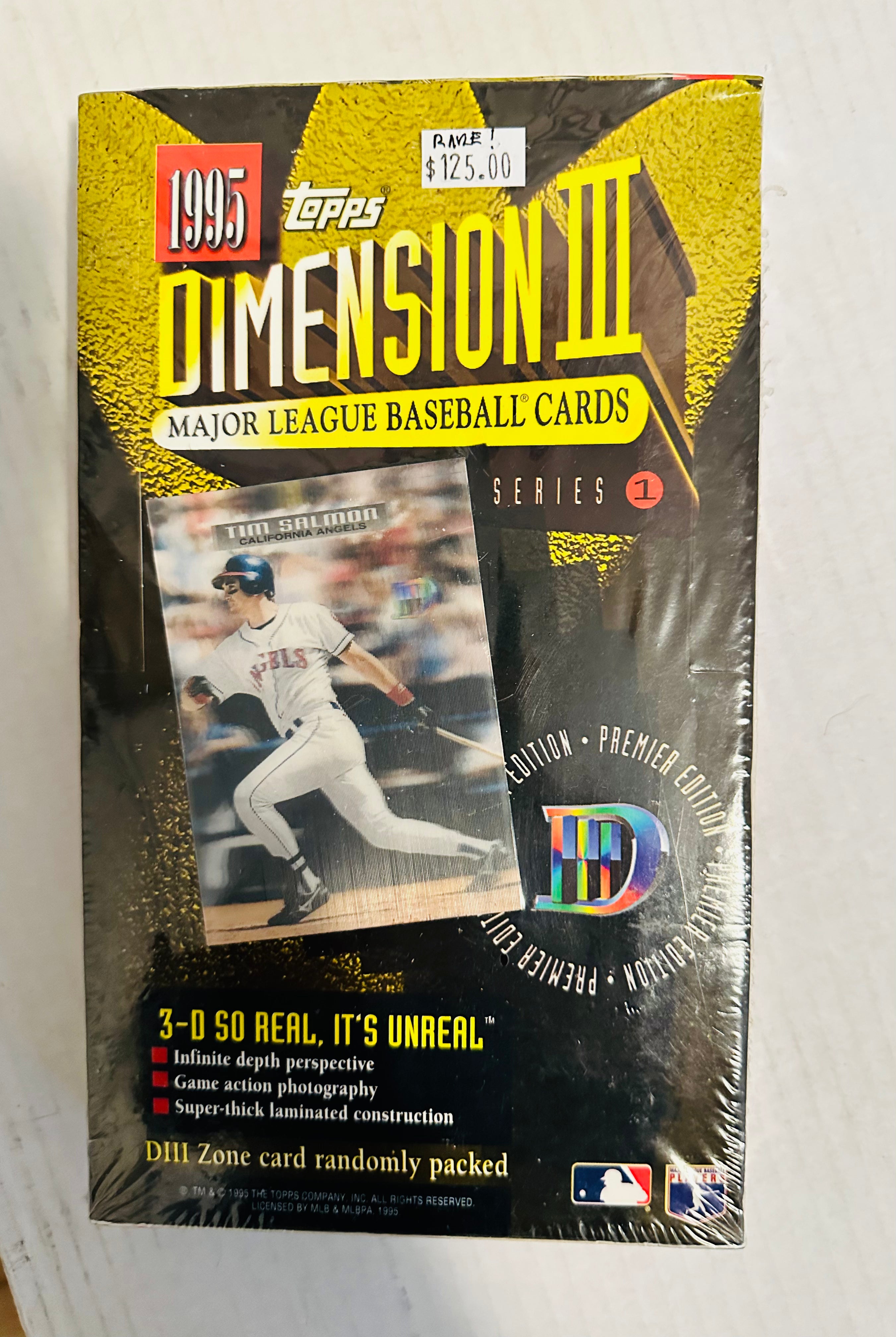 1995 Topps Baseball Dimension 3 Rare 3D Trading Cards - Factory Sealed Collector's Box | Perfect for Sports Memorabilia Collections & Gift Giving