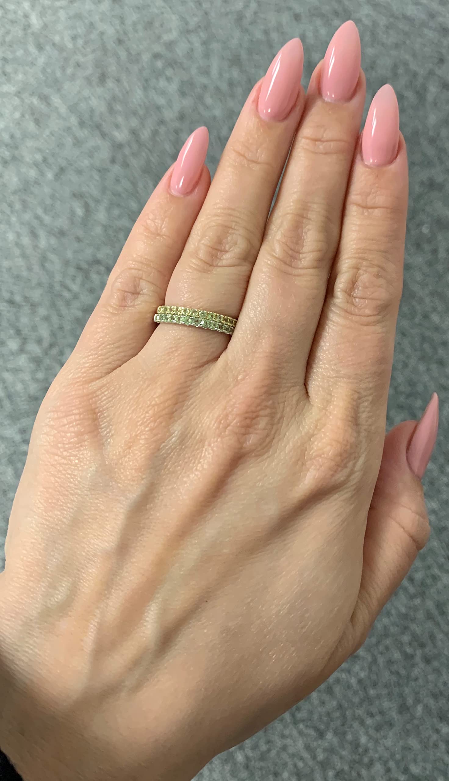 10K Gold Stackable Wedding Band Ring with Birthstone - Customizable Size & Color (Yellow/White Gold) | Anniversary, Engagement, Gift for Her | Boston Bay Diamonds