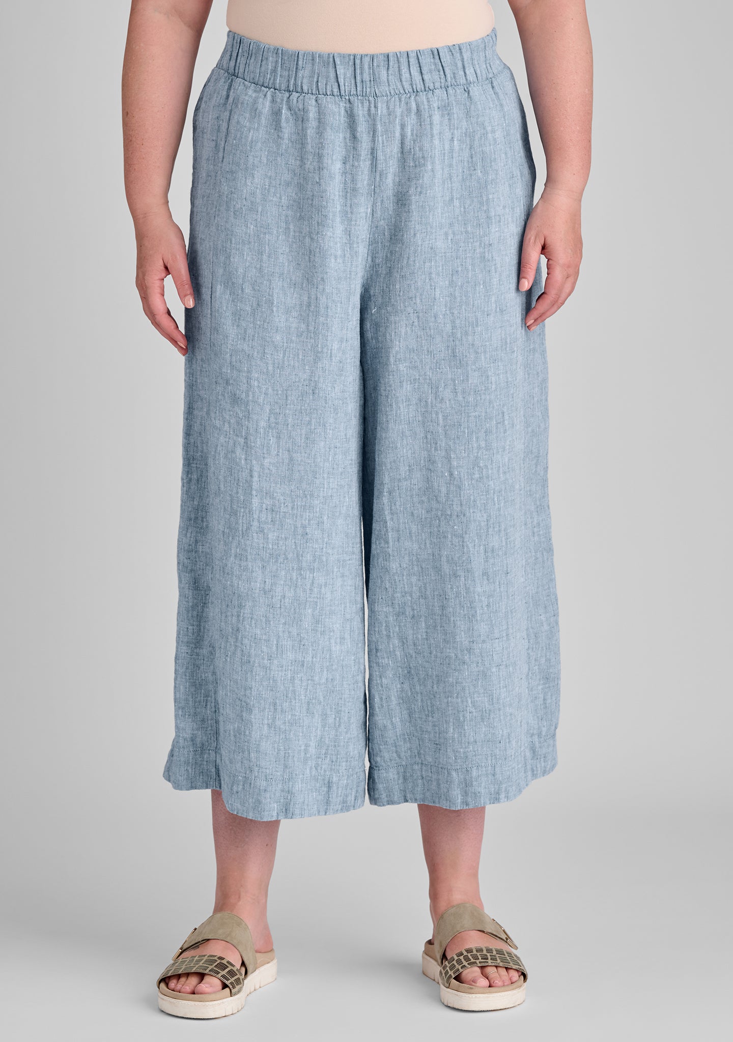 Breathable Linen Panel Pants with Elastic Waistband - Comfortable Casual Pants for Women | Perfect for Summer, Travel & Lounge Wear