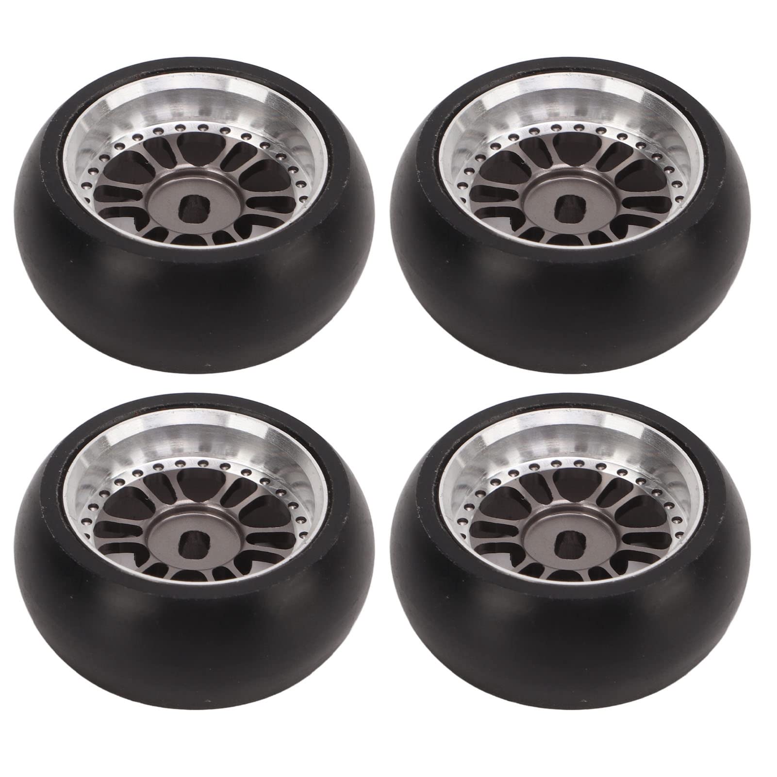 VGEBY 4Pcs RC Drift Car Tires - High Performance Strong Cushioning & Abrasion Resistant Tires for 1/28 Scale RC Cars (Titanium Color) - Perfect for Drift Racing, RC Car Upgrades & Indoor/Outdoor RC Toy Vehicles