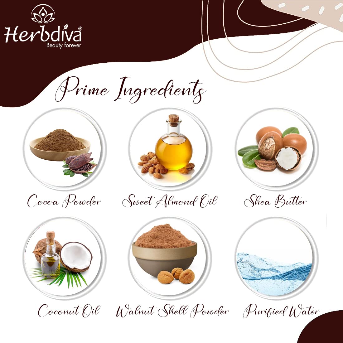 Herbdiva Choco Body Polishing Facial Scrub 500GM - Exfoliating Scrub for Tan Removal, Blackhead & Dirt Cleanser - Enriched with Sweet Almond Oil & Vitamin C for Soft, Smooth Skin - Perfect for Spa Day & At-Home Skincare Routine