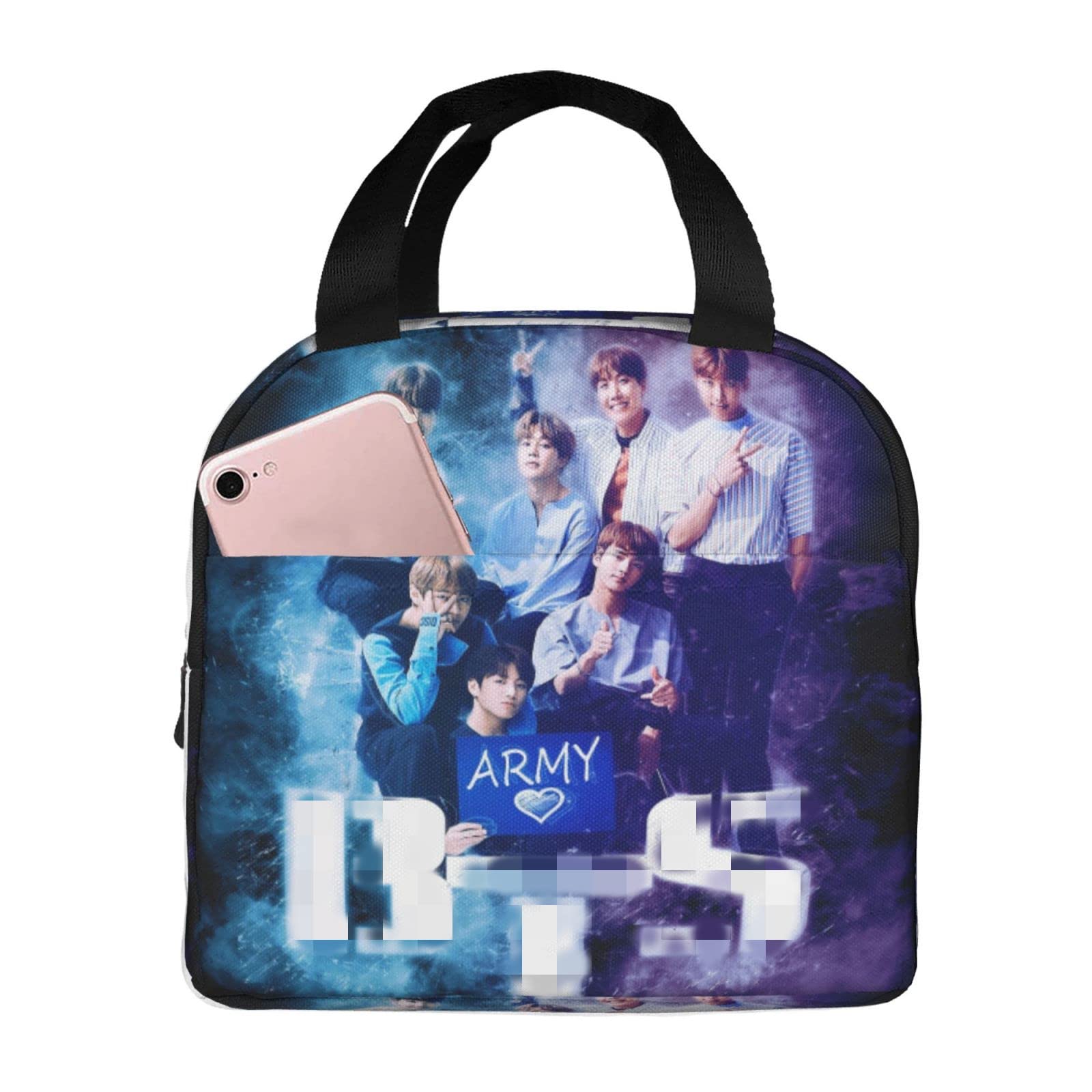 Insulated Reusable Kpop Lunch Bag Tote - Portable Meal Box for Adults & Kids, Picnic, Travel, School & Office | Cute Korean Style Thermal Lunch Bag for Men & Women