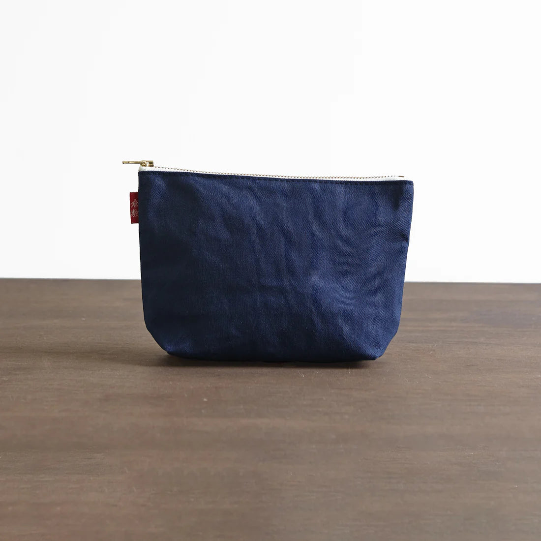 Kurashiki Hampu Canvas Boat Shaped Pouch L Size - Navy Blue Japanese Style Storage Bag | Perfect for Travel, Office & Daily Essentials Organization