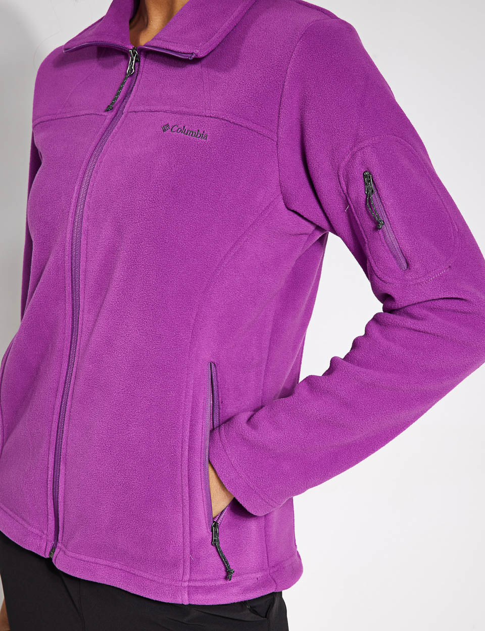 Fast Trek II Fleece Jacket for Men & Women - Lightweight Warm Winter Coat, Windproof Outdoor Jacket with Zipper Pockets - Perfect for Hiking, Camping & Casual Wear (Razzle)