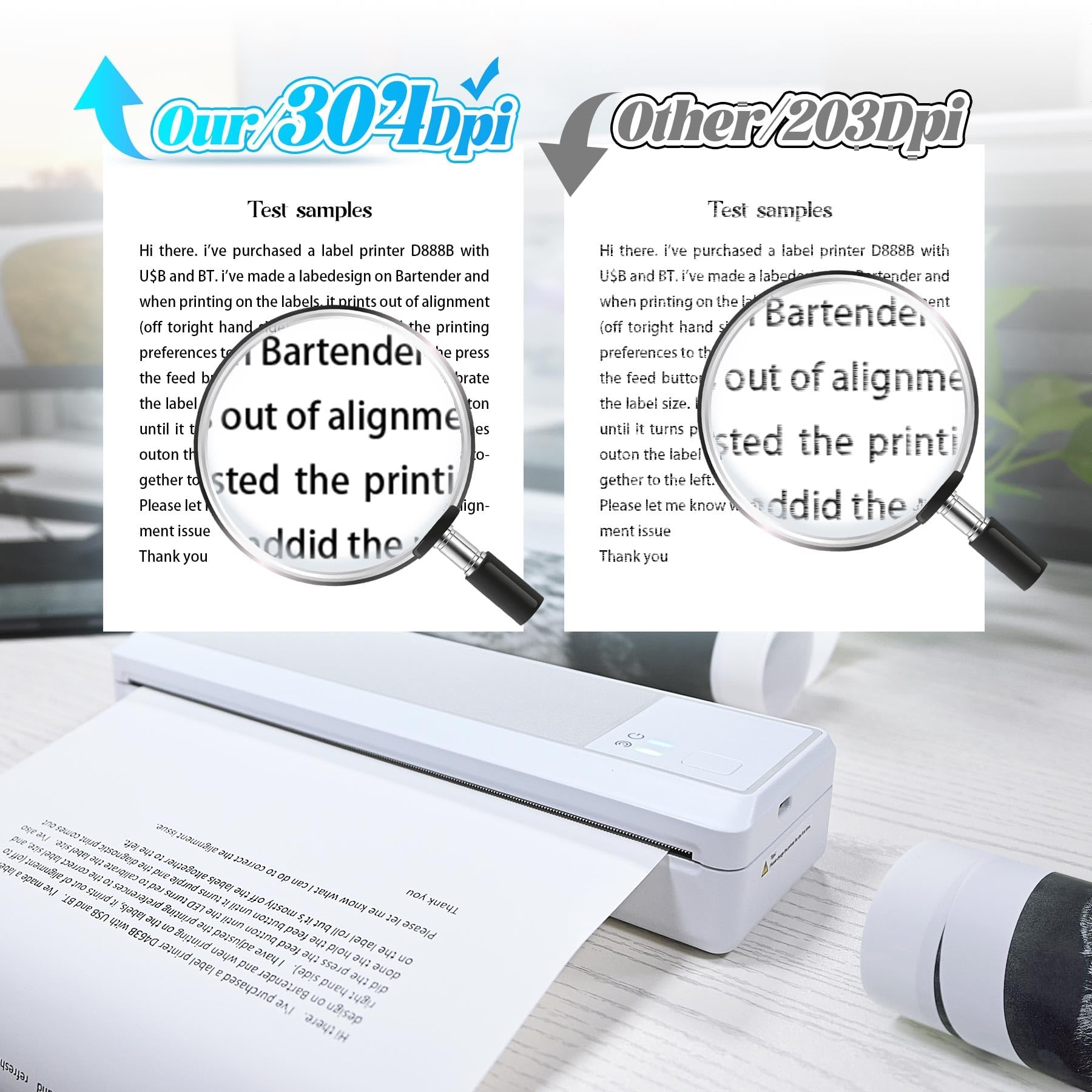 Vretti P83 Portable A4 Thermal Printer - 304 DPI Bluetooth Wireless Printer for Home & Office, No Ink Needed, Works with Android/iOS & A4 Thermal Paper - Perfect for Receipts, Labels, Shipping Documents and Small Business Printing