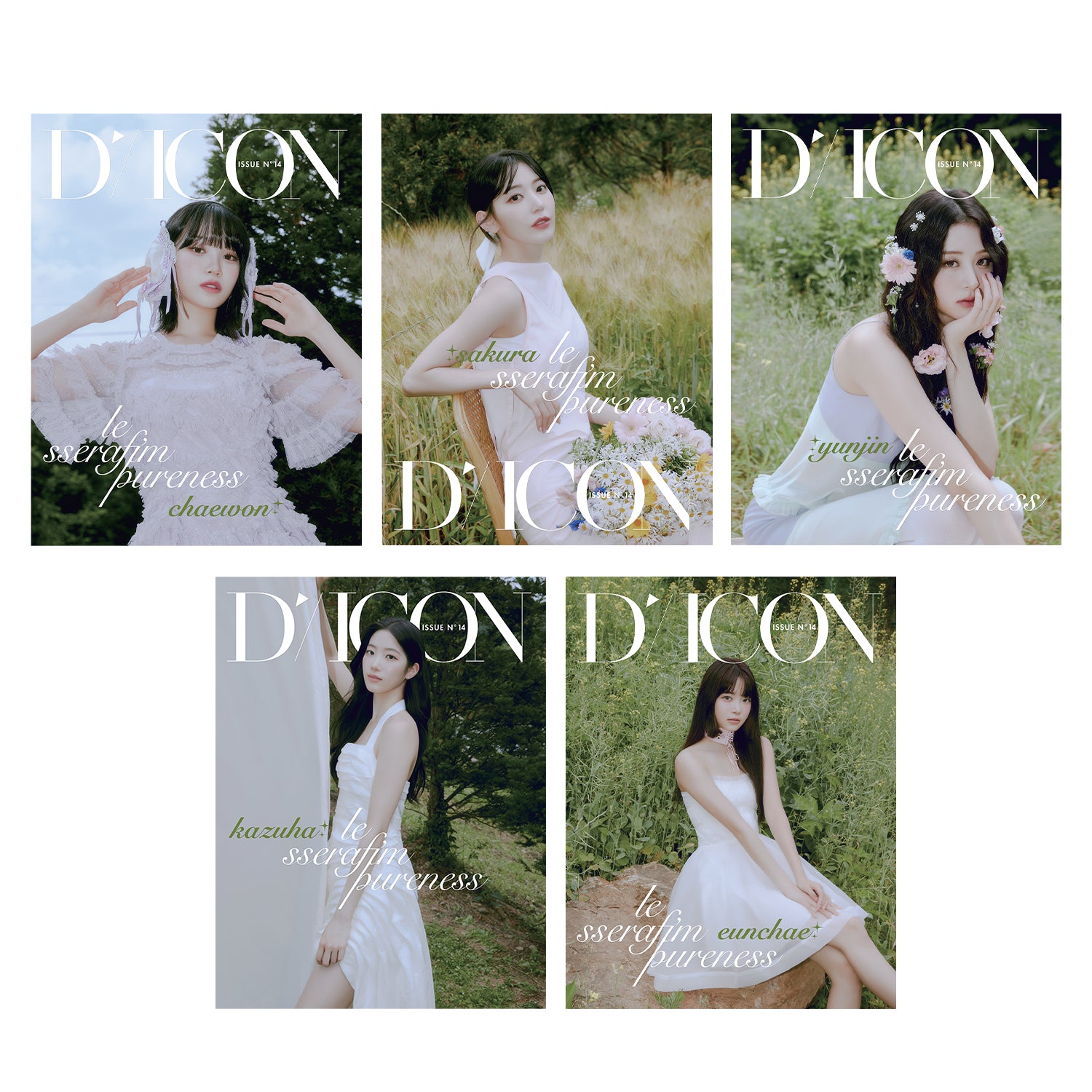 LE SSERAFIM DICON 'ISSUE N°14 : LE SSERAFIM PURENESS' (A TYPE) - Kpop Photobook, Official Merchandise for Fans, Perfect for Collection and Display