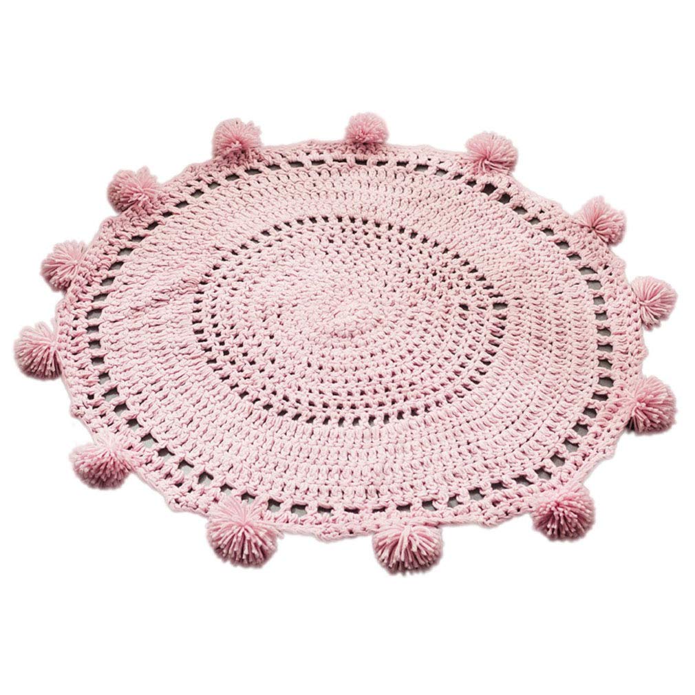 Handmade Woven Knitted Baby Play Mat - 80cm Soft Crochet Floor Rug for Kids & Toddlers | Non-Slip Nursery Playmat for Crawling, Playtime & Learning Activities