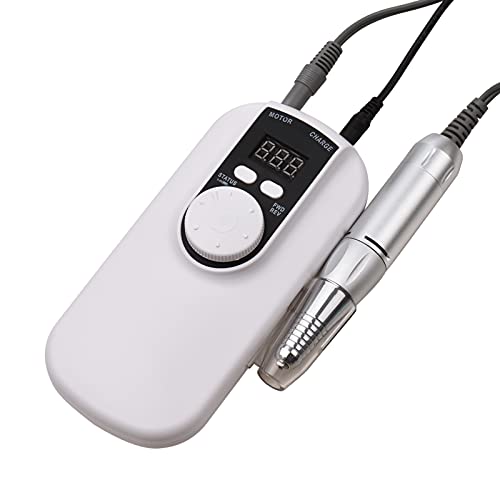 Rechargeable Electric Nail Drill Machine 35000RPM with LED Display - Professional Manicure Pedicure Kit for Acrylic & Gel Nails Removal - Includes Nail Drill Pen Holder & Drill Bits - Perfect for Home Salon & Nail Art Enthusiasts
