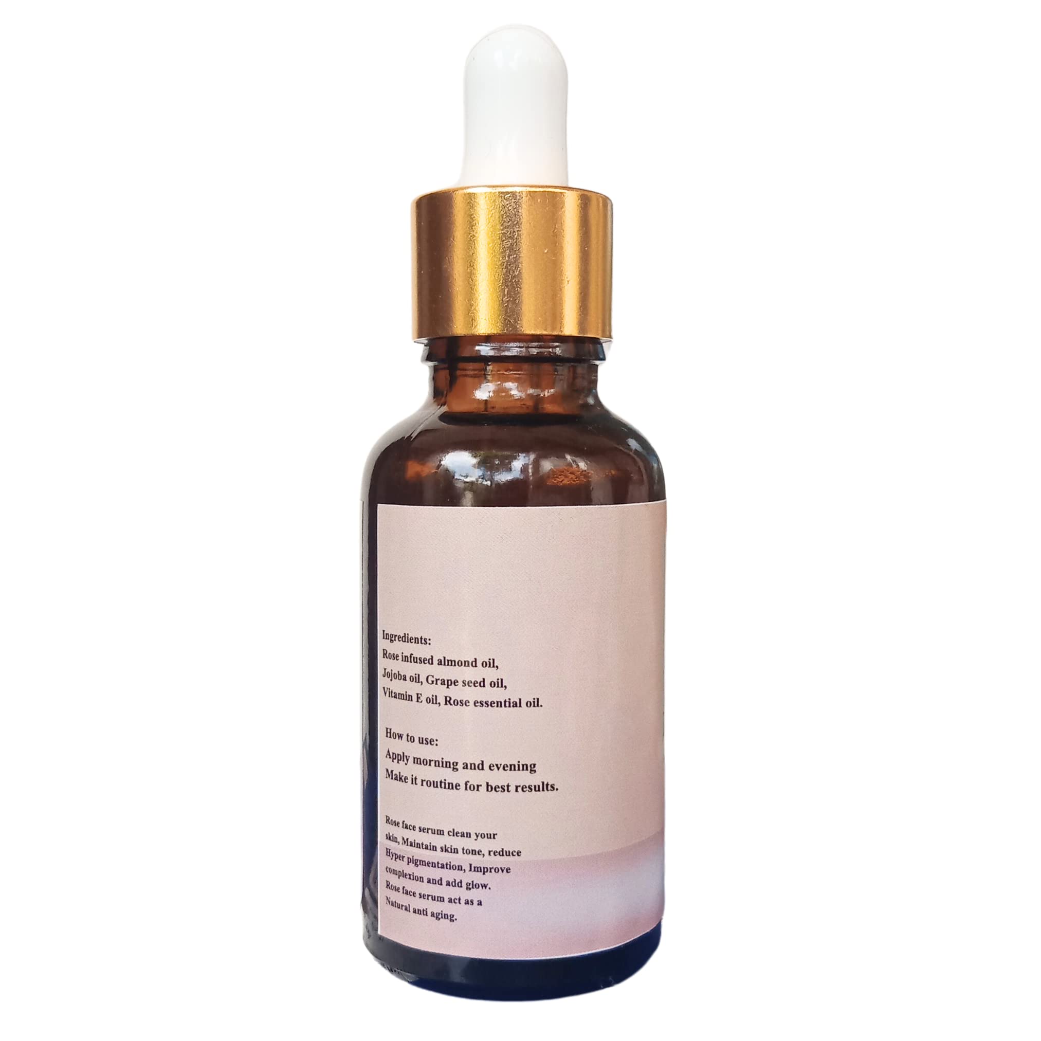 Clary Naturals Rose Face Serum with Rose Essential Oil & Jojoba Oil | Vitamin E for Skin Repair, Blemish Reduction & Brightening | Paraben-Free Skincare for Women & Men | 30ml | Perfect for Daily Hydration & Nighttime Skin Rejuvenation