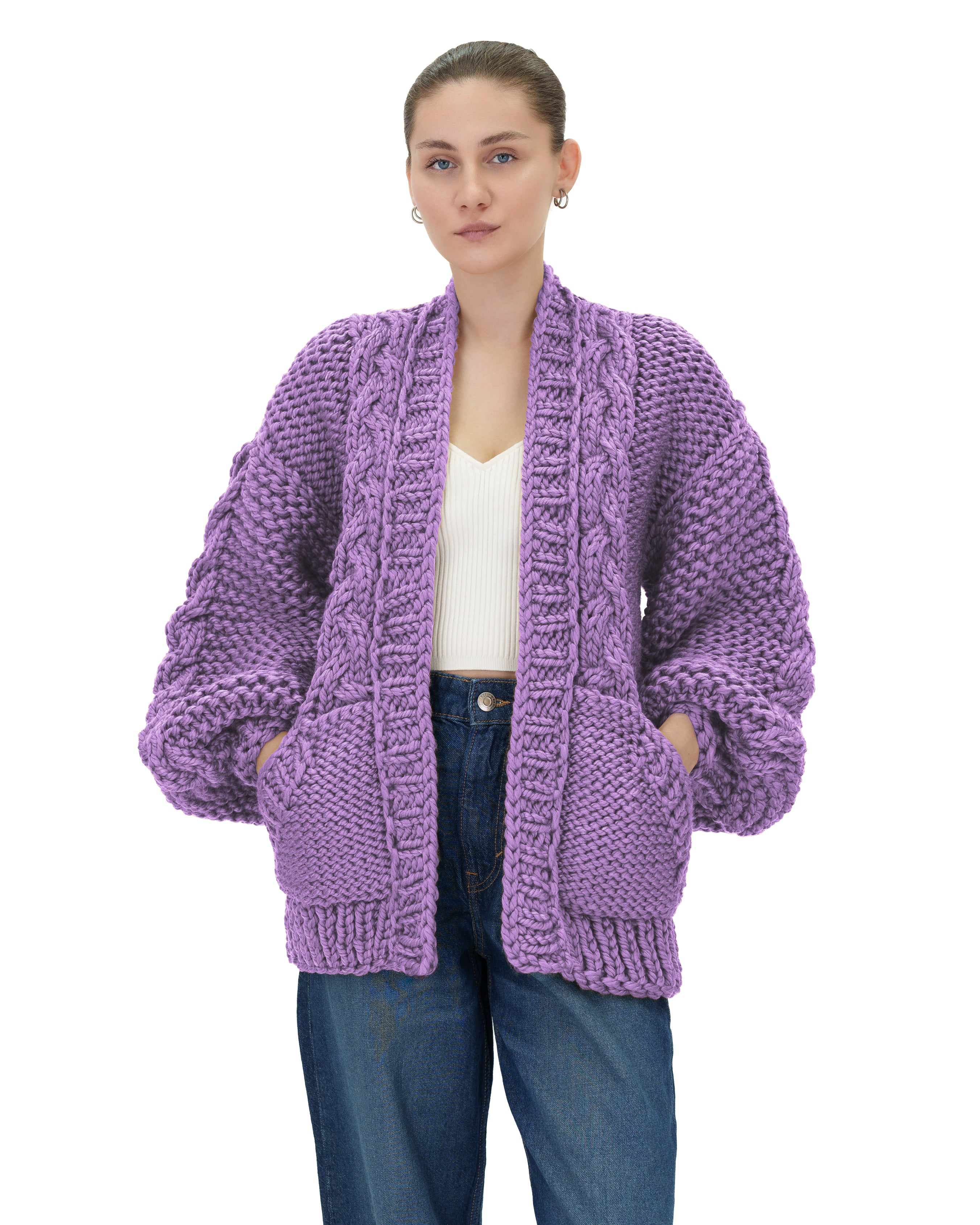 Stylish Braided Pocket Cardigan for Women - Soft Knit Open Front Sweater | Perfect for Fall, Winter & Layering Outfits