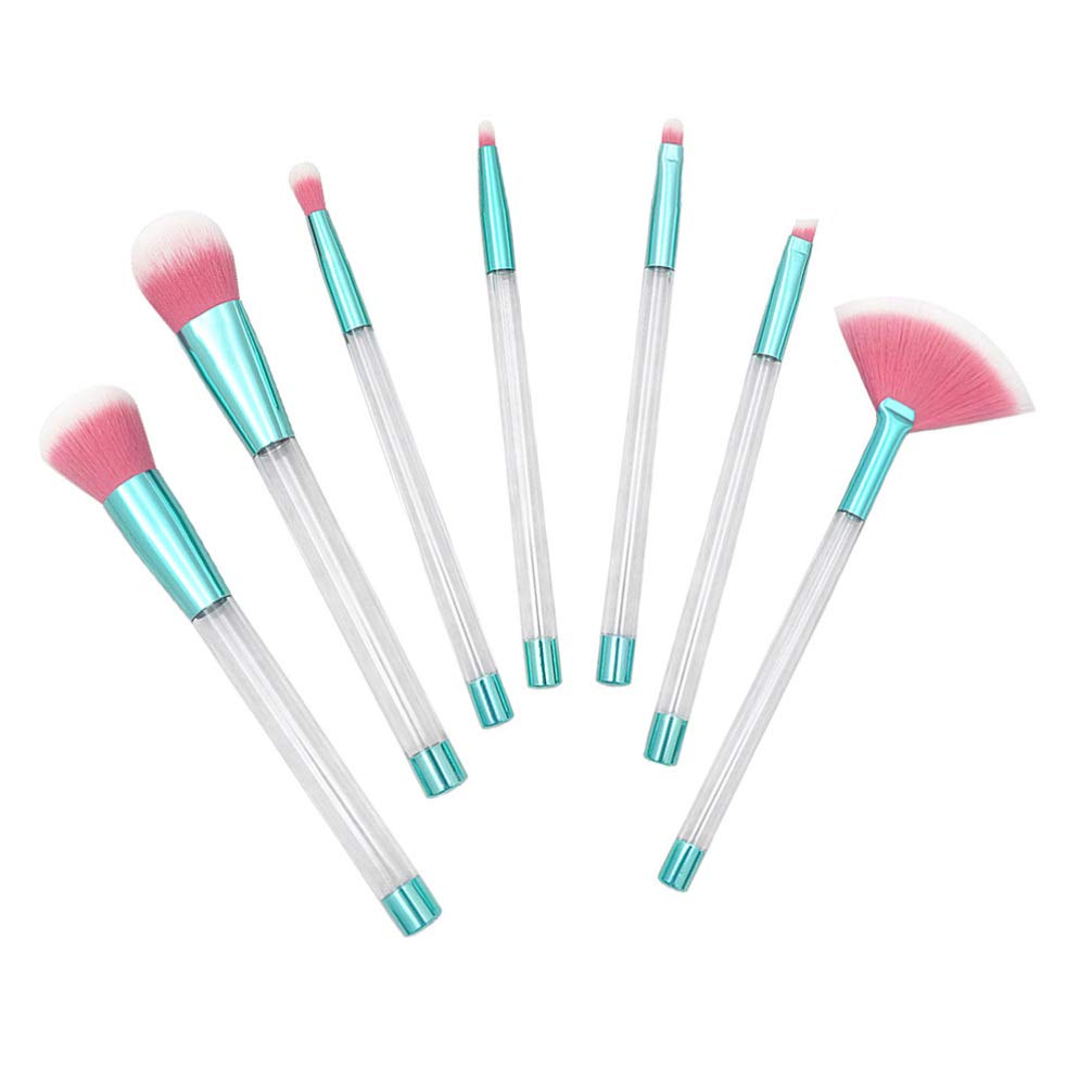 7-Piece Glitter Makeup Brush Set - DIY Quicksand Handle Foundation, Powder, Concealer & Blush Brushes with Empty Sand Handle - Perfect for Professional Makeup Artists & DIY Beauty Enthusiasts