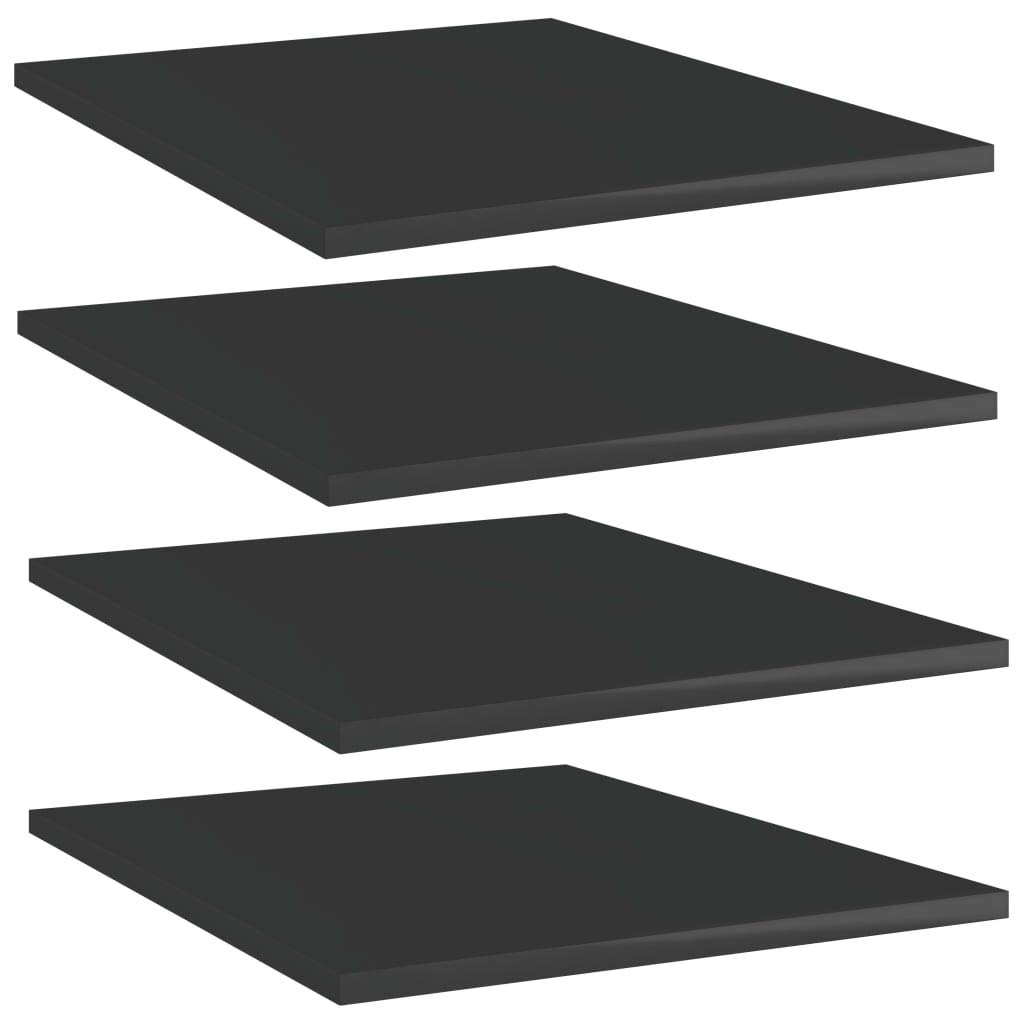 4-Pack High Gloss Black Bookshelf Replacement Panels - Floating Display Shelves for Book Storage & Home Organization - Perfect for Living Room, Bedroom, Office Decor (Accessories Not Included)