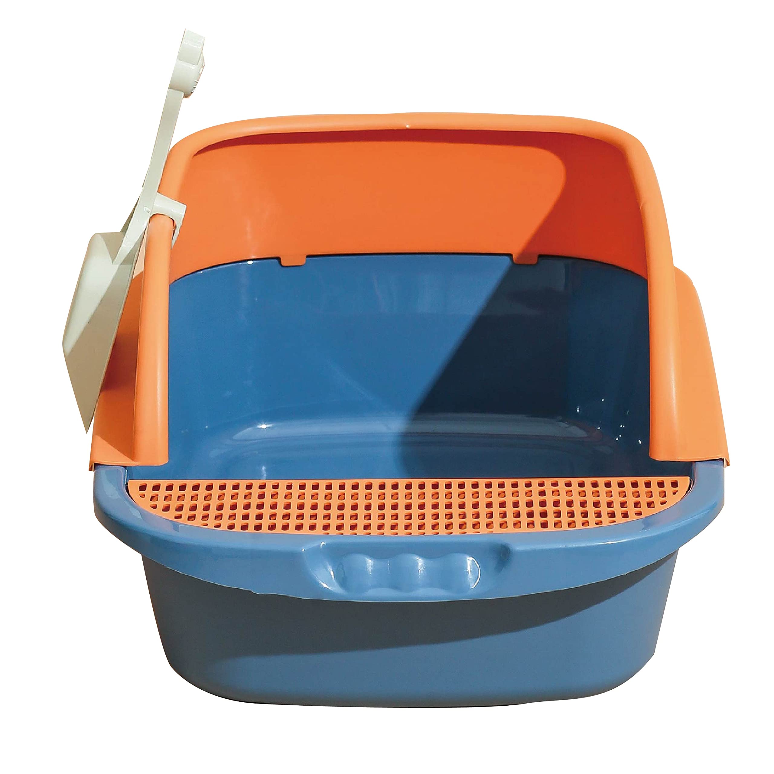 Eco-Friendly PP Cat Litter Box with Leak-Proof Pedal & Scoop - Large Size for All Cat Breeds - Perfect for Home, Apartment & Travel Use