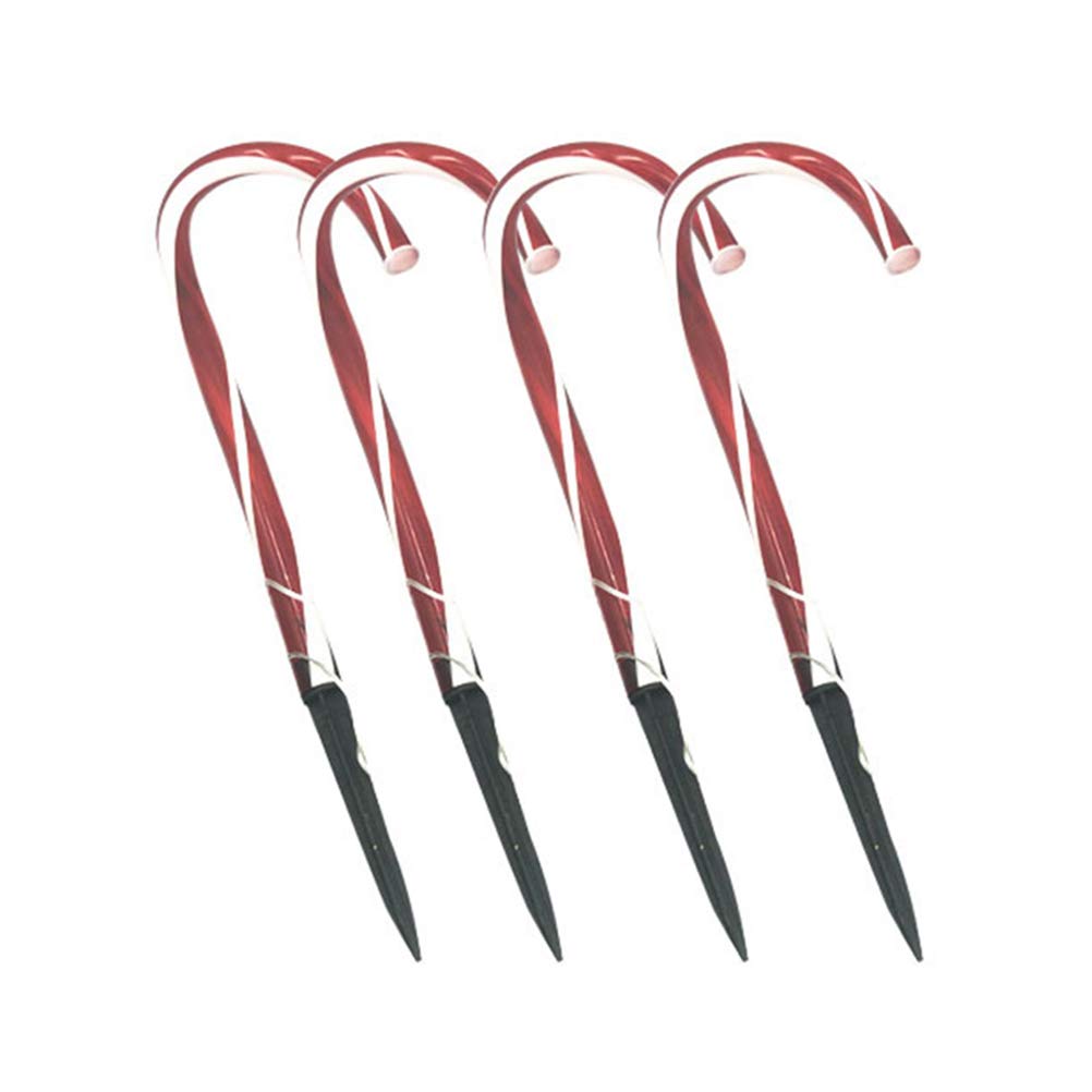 1 Set LED Crutch Lawn Lamp - Waterproof Outdoor Garden Pathway Lights for Christmas Party, Patio, Walkway - Warm White Ground Plug Lamp (Batteries Not Included) | Perfect for Holiday Decor, Backyard Lighting, and Nighttime Safety