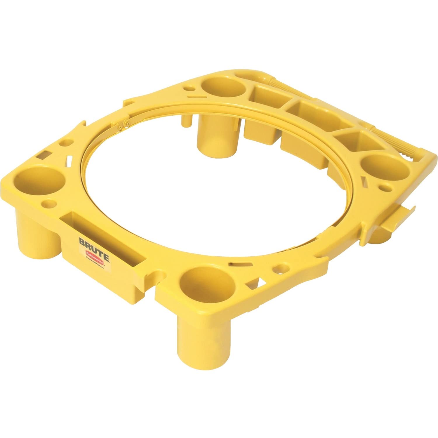Box King RUB130 Brute Rim Caddy - 44 Gallon Heavy-Duty Trash Can with Lid, Yellow - Ideal for Outdoor, Garage, and Commercial Waste Disposal