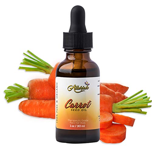 Allurials 100% Pure Organic Carrot Seed Oil – Cold Pressed, Unrefined, Natural Moisturizer for Skin, Face & Hair Growth | Essential Oil for Anti-Aging, Dry Skin Care & Scalp Treatment (1 Oz) – Perfect for DIY Beauty Recipes & Aromatherapy