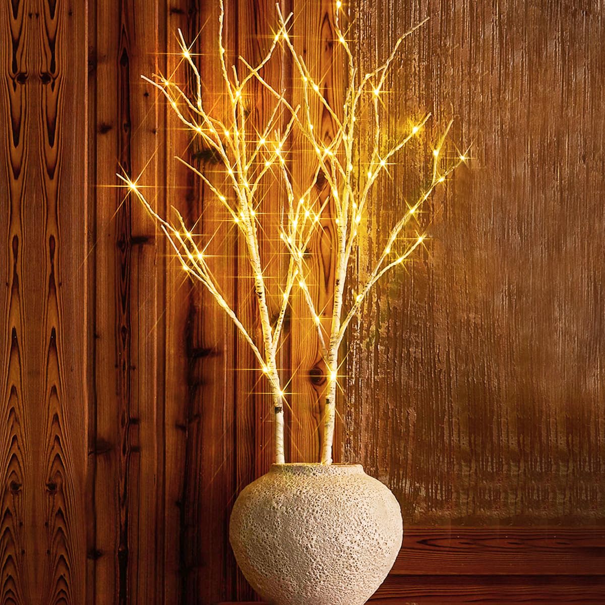 Fudios 100 LED Birch Branch Lights with Timer - 32IN Tall Battery Operated Willow Twig for Vase | Indoor/Outdoor Decoration for Home, Party, Wedding & Garden