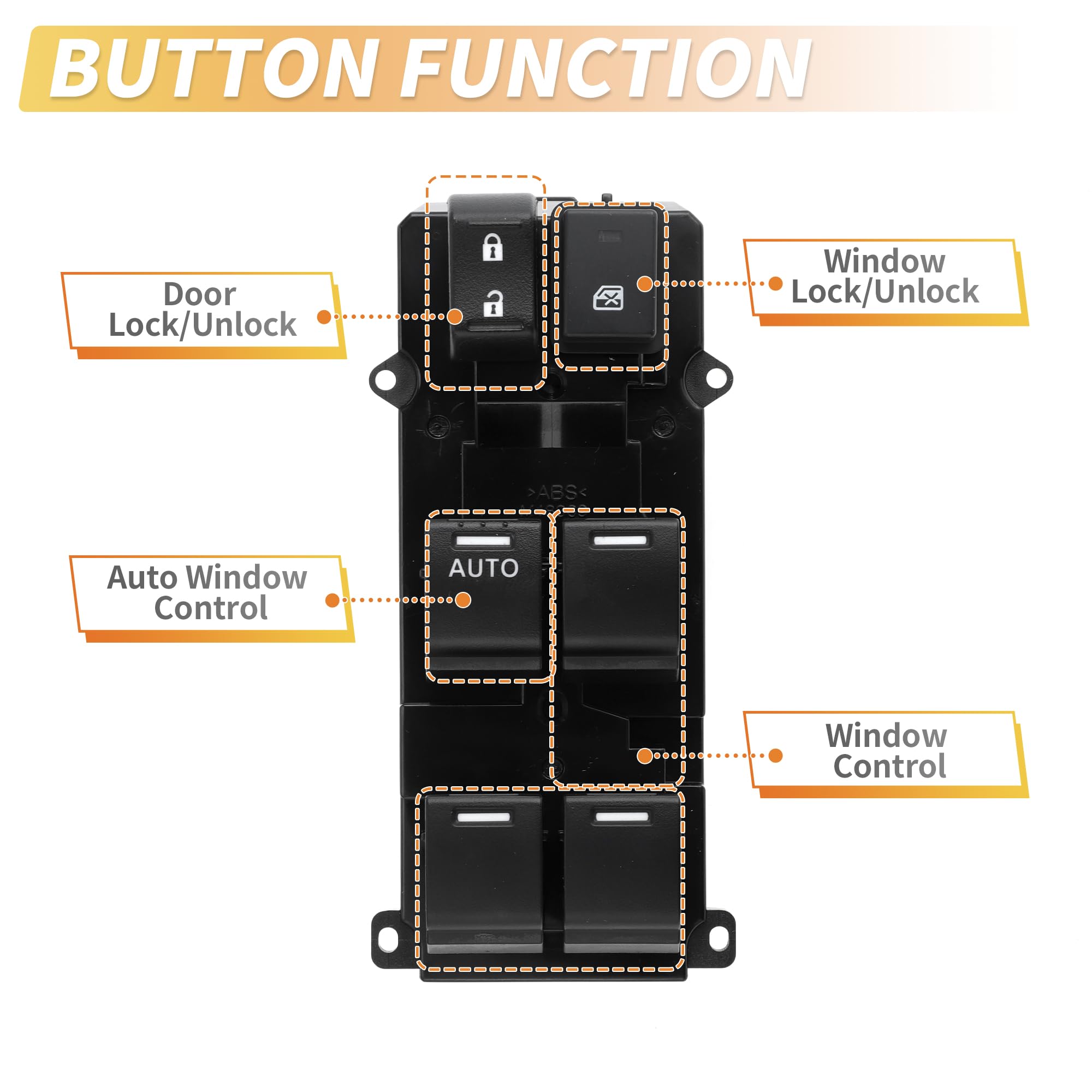 X AUTOHAUX Power Window Switch - Left Front Driver Side Window Control Replacement for Honda CRV 2011 2012 2013 Models | Compatible with CR-V SUV | Easy DIY Installation & Repair