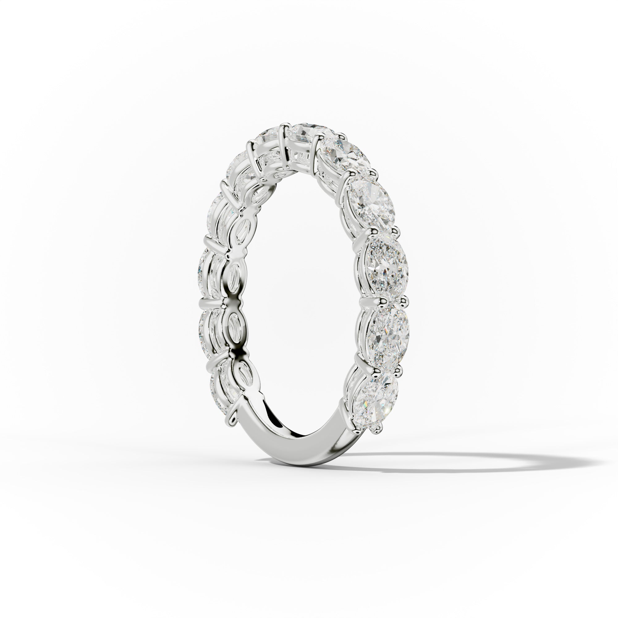 2.0 Carat East West Oval Cut Diamond Anniversary Band for Women - Elegant Wedding & Engagement Ring for Special Occasions