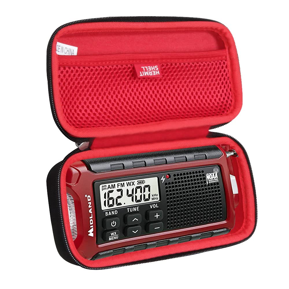 Hermitshell Hard Travel Case for Midland ER210 Emergency Radio - Durable Protective Cover for AM/FM Weather Alert Crank Radio - Perfect for Camping, Hiking & Emergency Preparedness