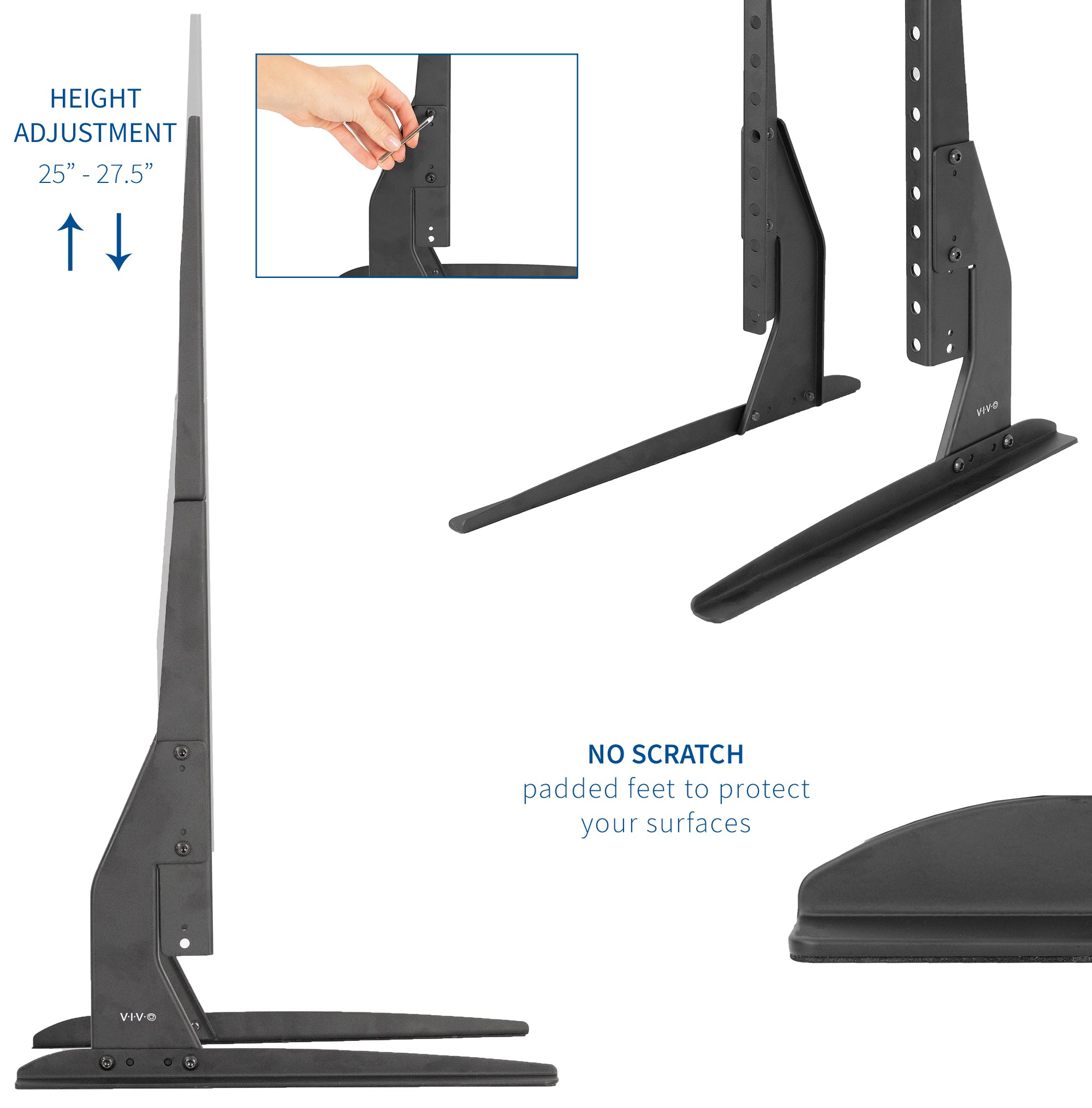 Universal Tabletop TV Stand for 22 to 65 Inch Flat Screen TVs - Perfect for Living Room, Bedroom & Home Theater Setup