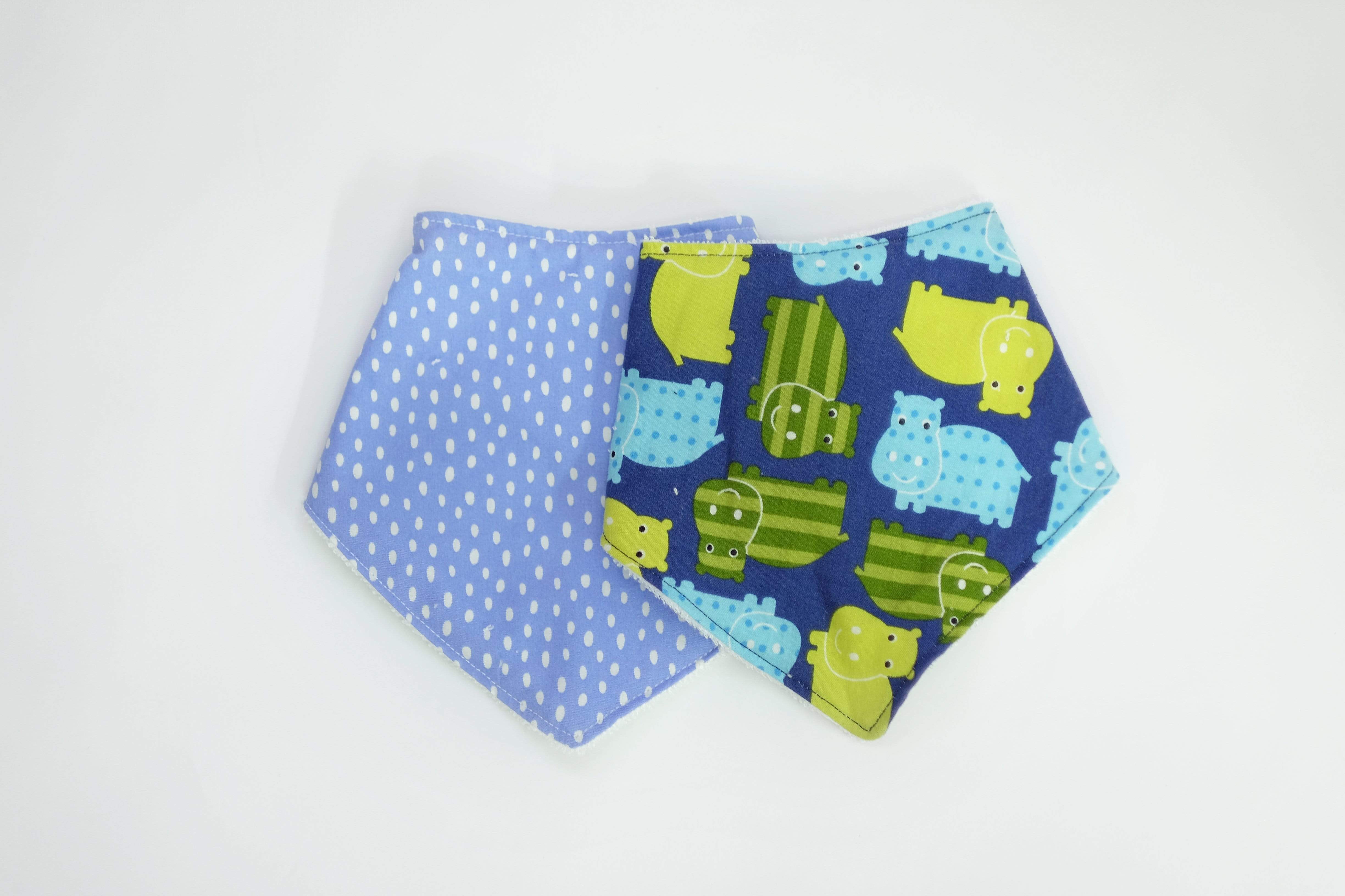 Blue Bamboo Baby Dribble Bibs (Set of 2) - Soft Organic Drool Bibs for Infants & Toddlers - Perfect for Feeding, Teething, and Everyday Mess Protection