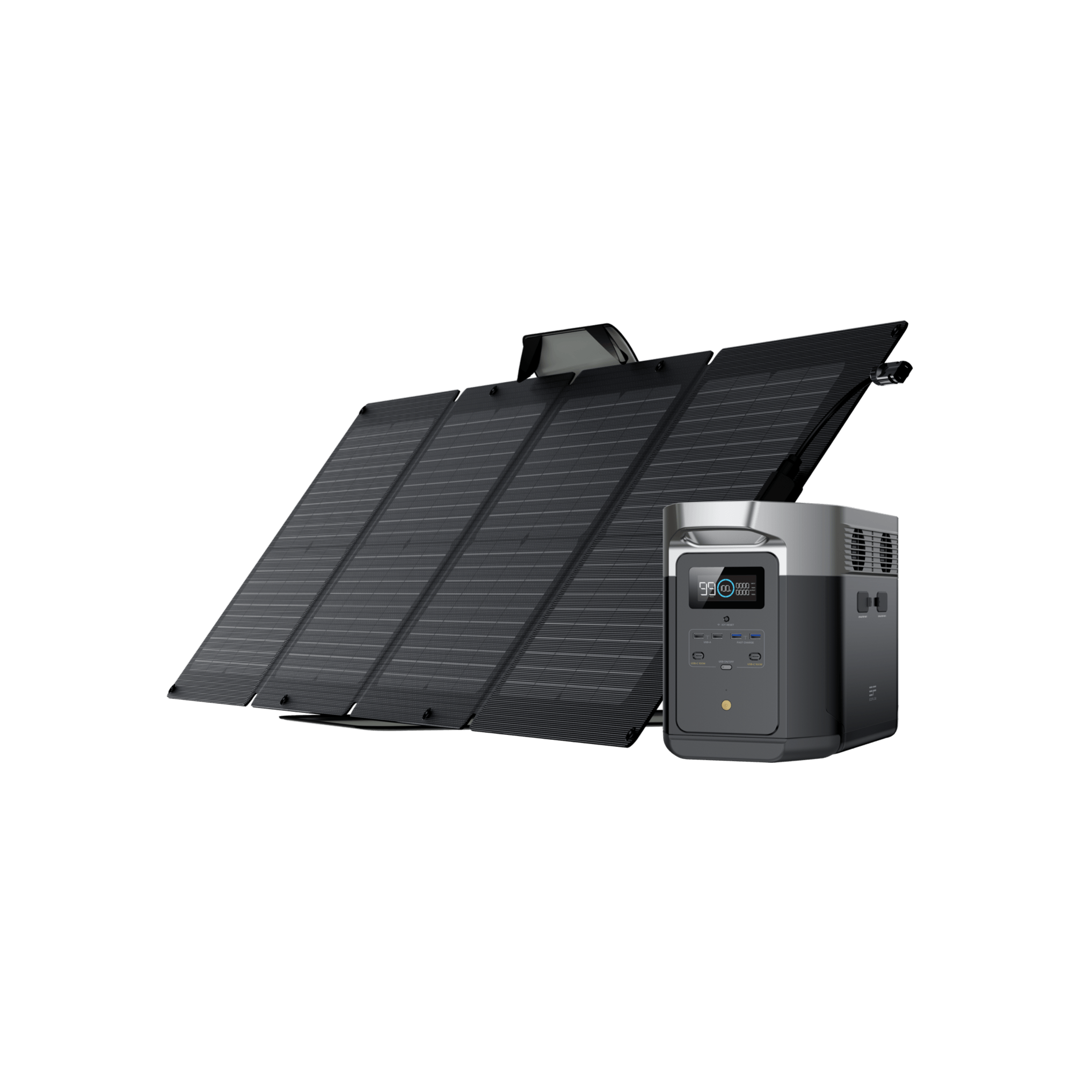 EcoFlow DELTA Max 2000W Portable Power Station with 110W Solar Panel - Solar Generator for Camping, RV, Home Backup & Emergency Power Supply
