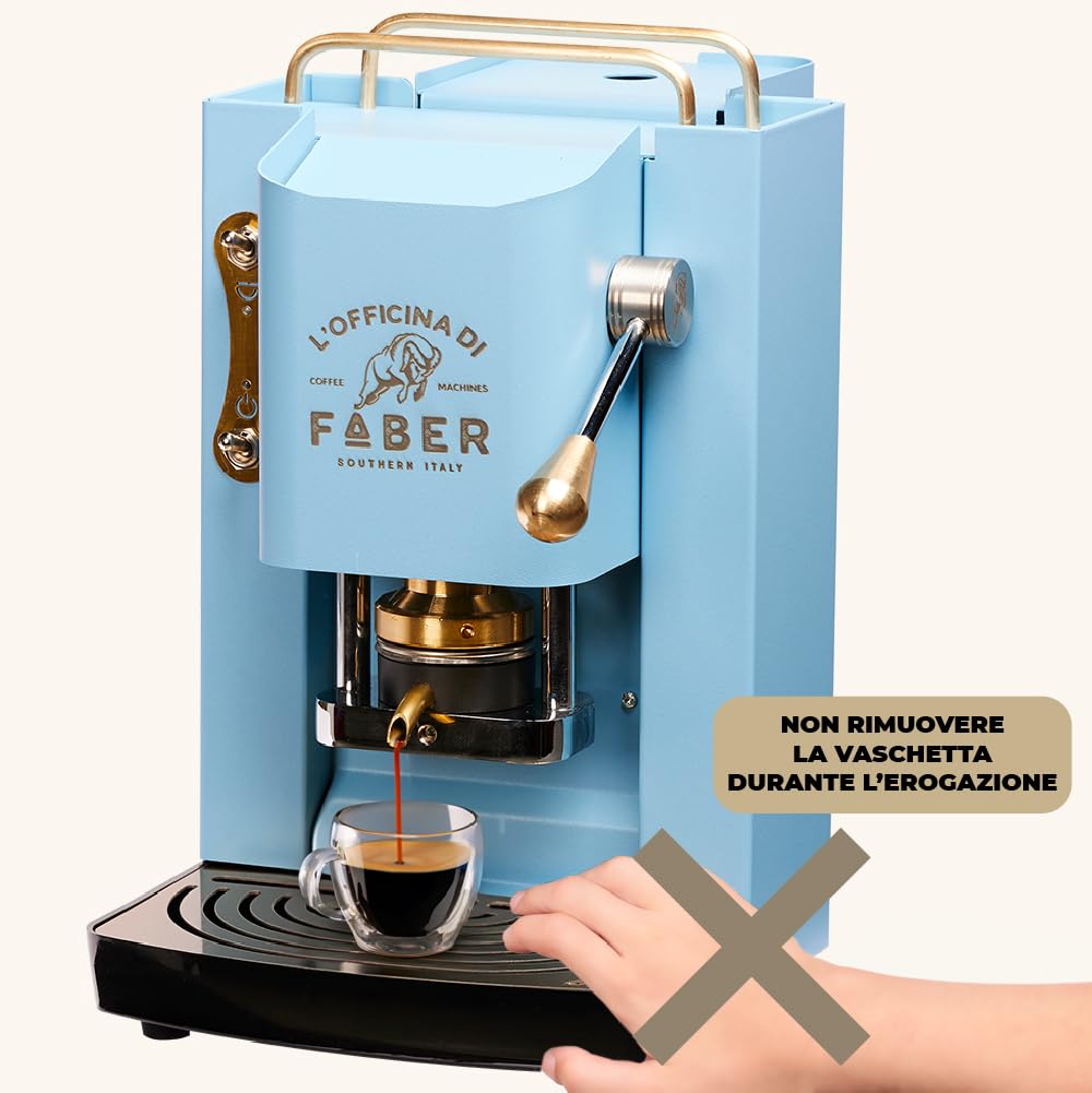 FABER PRO DELUXE 44mm Single Serve Coffee Machine | Adjustable Brass Hot Water Dispenser | Built-in Solenoid Valve | Turquoise Finish | Perfect for Home, Office & Cafes