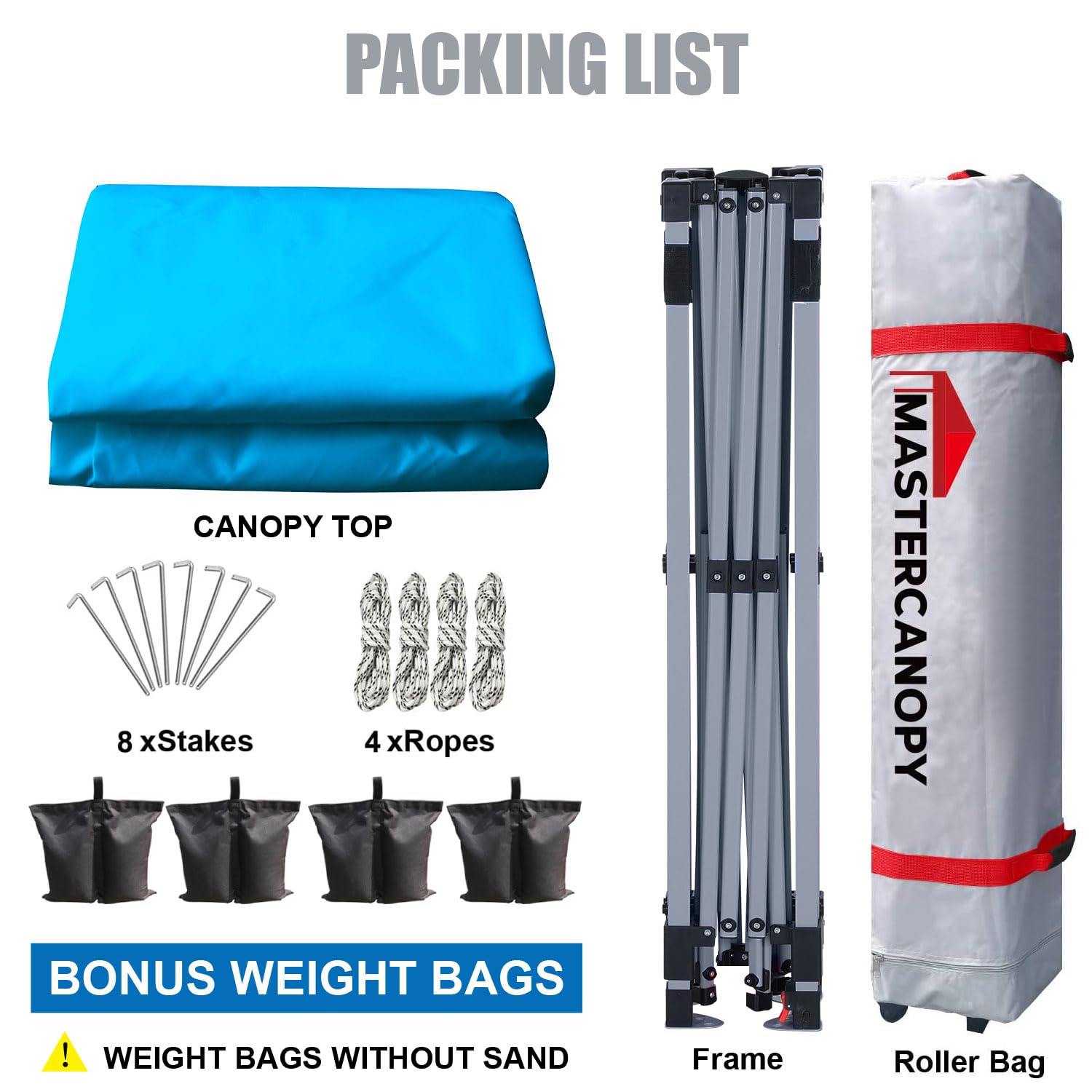 MASTERCANOPY 10x10 Pop Up Canopy Tent - Heavy Duty Instant Shelter with Carry Bag, Sky Blue - Perfect for Outdoor Events, Camping, Beach, Picnics & Tailgating