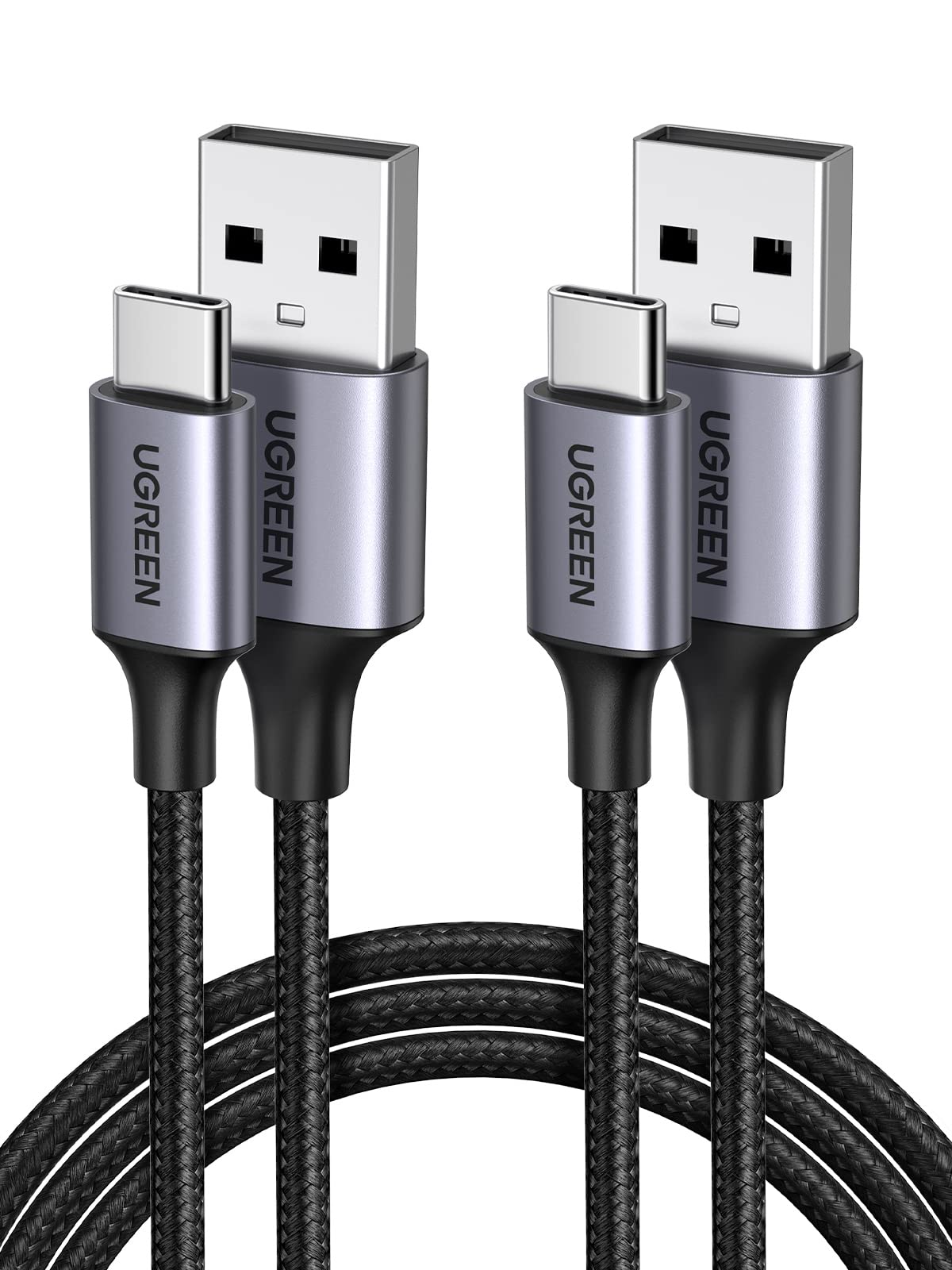 UGREEN USB C Charger Cable 2 Pack, USB to USB C Fast Charging Cable with QC 3.0 & High-Speed Data Transfer, Compatible with iPhone 16/15, Galaxy S24/S23 Ultra, Redmi Note 9, Mi 13, Pixel 7/6, Huawei P60/P50 (2M) - Perfect for Home, Office & Travel Charging