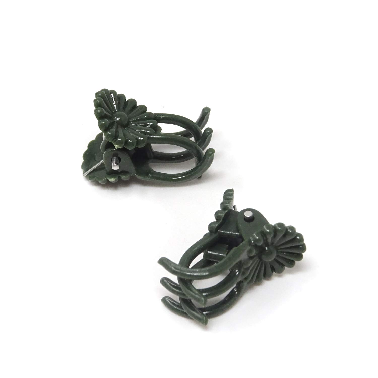 Honbay 100PCS Dark Green Orchid Clips - Tiny Plastic Plant Support Clips for Orchids, Stems, Vines & Stalks to Grow Upright | Perfect for Indoor Gardening, Greenhouse & Flower Arrangement