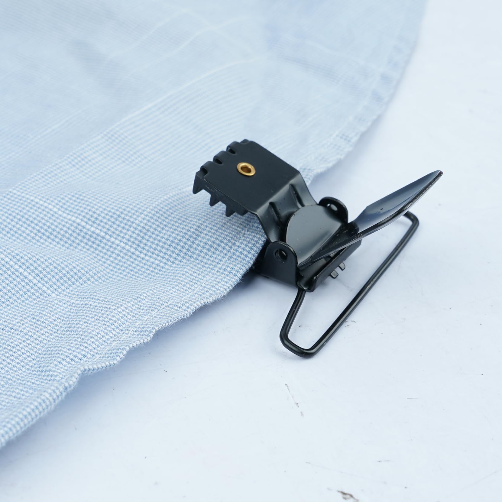 Heavy Duty 2 Inch Black Plated Suspender Clips with Plastic Gripping Teeth - Durable Belt Clips for Work Pants, Overalls & Uniforms - Ideal for Construction, Carpentry & Outdoor Activities