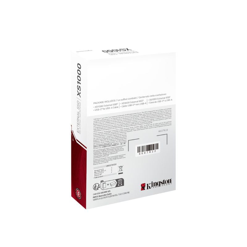 Kingston XS1000 1TB External SSD - USB 3.2 Gen 2 Portable Solid State Drive - High-Speed Storage for Gaming, Photography & Video Editing - Black