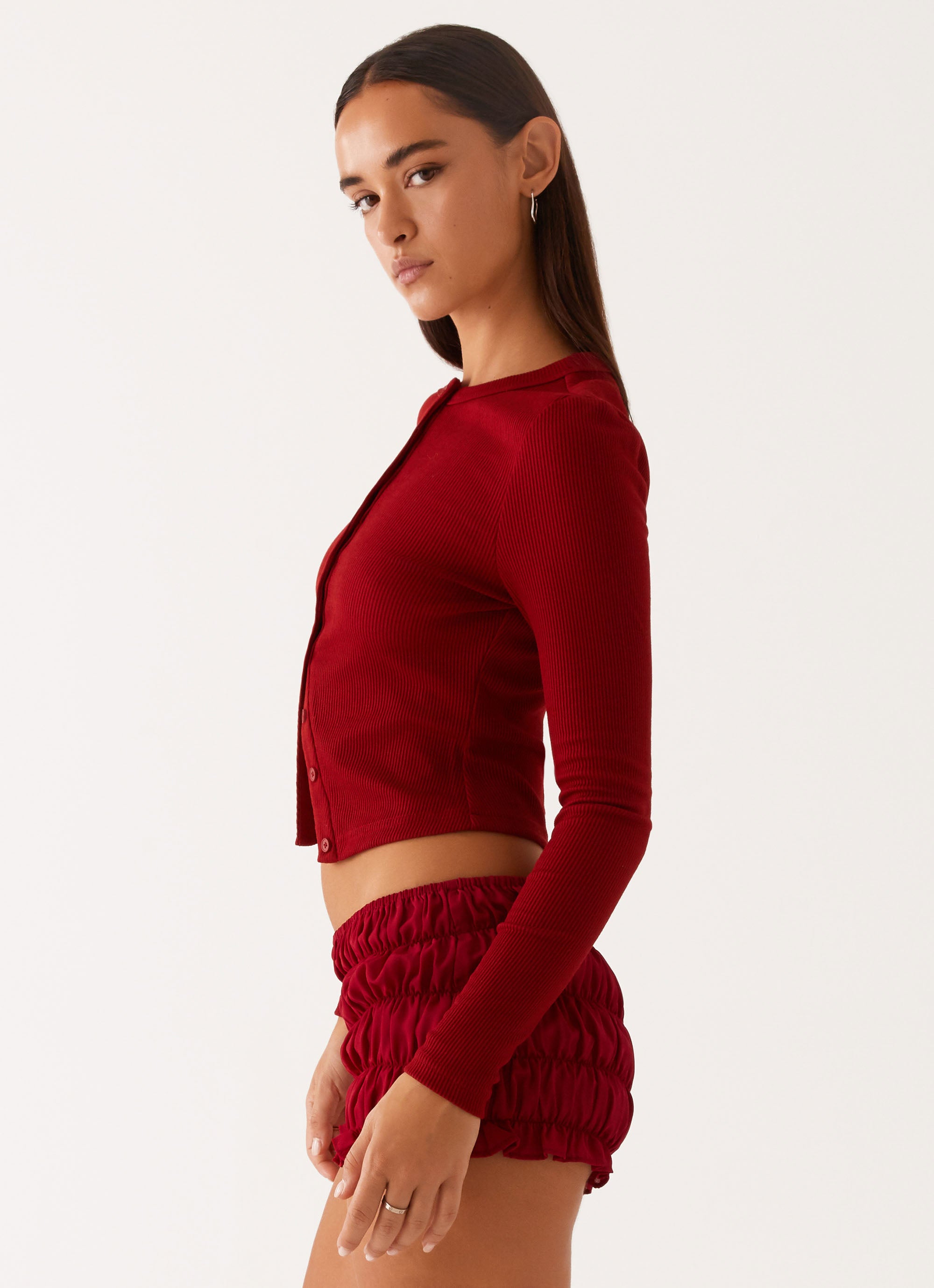 Blair Buttoned Long Sleeve Blouse for Women - Stylish Red Casual Shirt for Work & Everyday Wear | Office Outfit, Date Night & Weekend Fashion