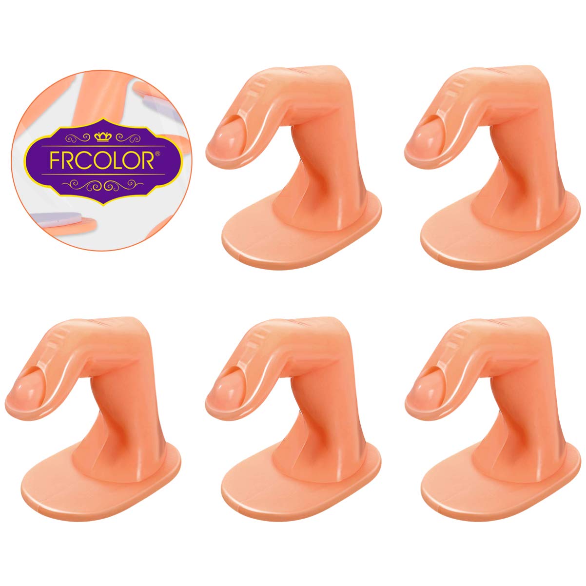 5pcs Fake Nail Practice Fingers - Professional Nail Art Training Tools for Acrylic & Gel Nails - Perfect for Manicurists, Beginners & DIY Nail Art at Home/Salon