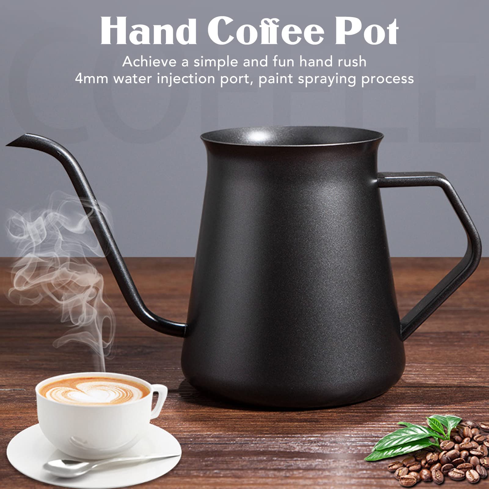 Zerodis 400ml Stainless Steel Swan Neck Coffee Drip Kettle - Ergonomic Design for Perfect Pour Over Coffee - Ideal for Home Brewing, Hand Drip, and Specialty Coffee Lovers