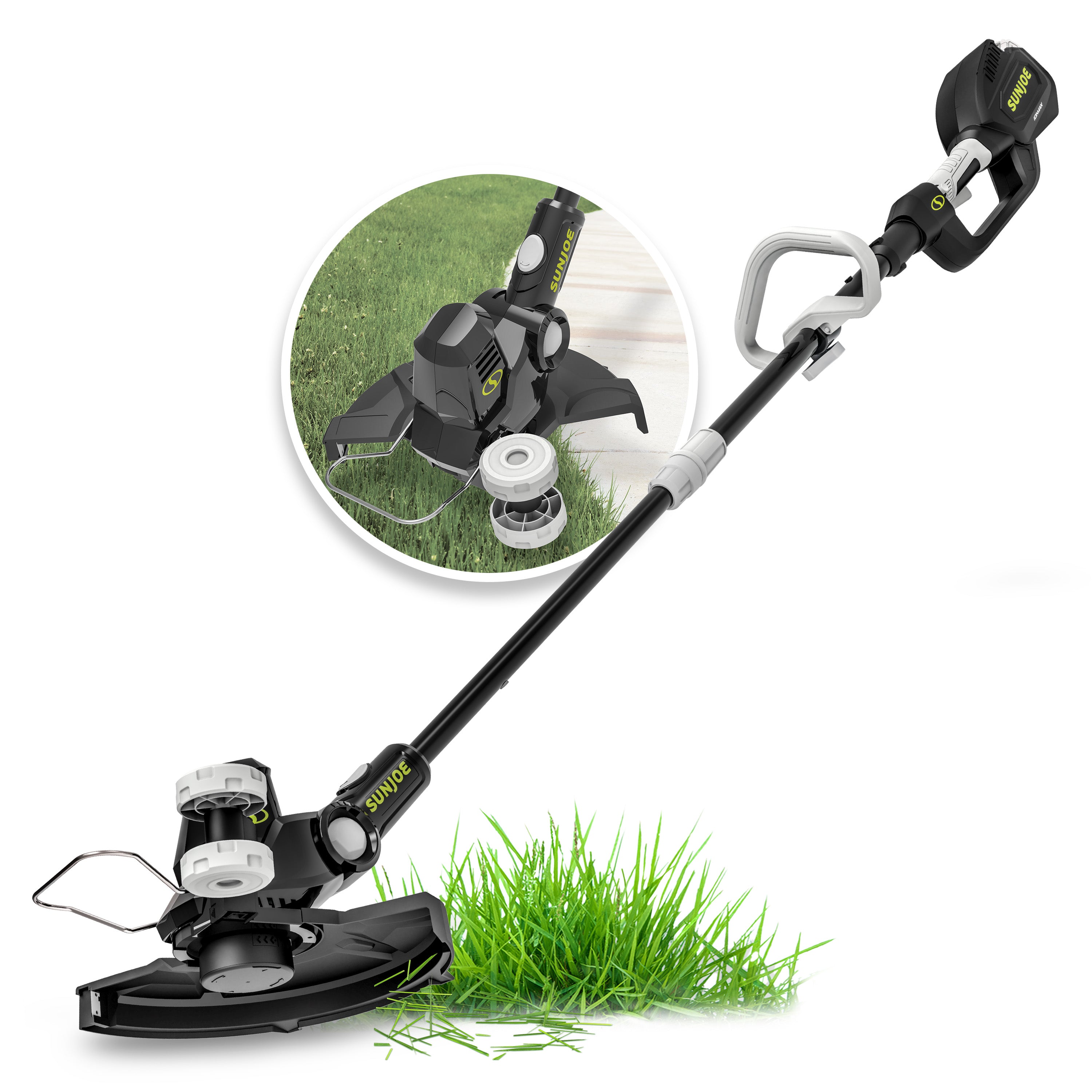 Sun Joe 24V ST14 CT 24 Volt IONMAX Cordless String Trimmer | 12-Inch Cutting Swath | Adjustable Multi-Angle Head | Lightweight & Powerful | Perfect for Lawn Edging, Weed Control & Yard Maintenance