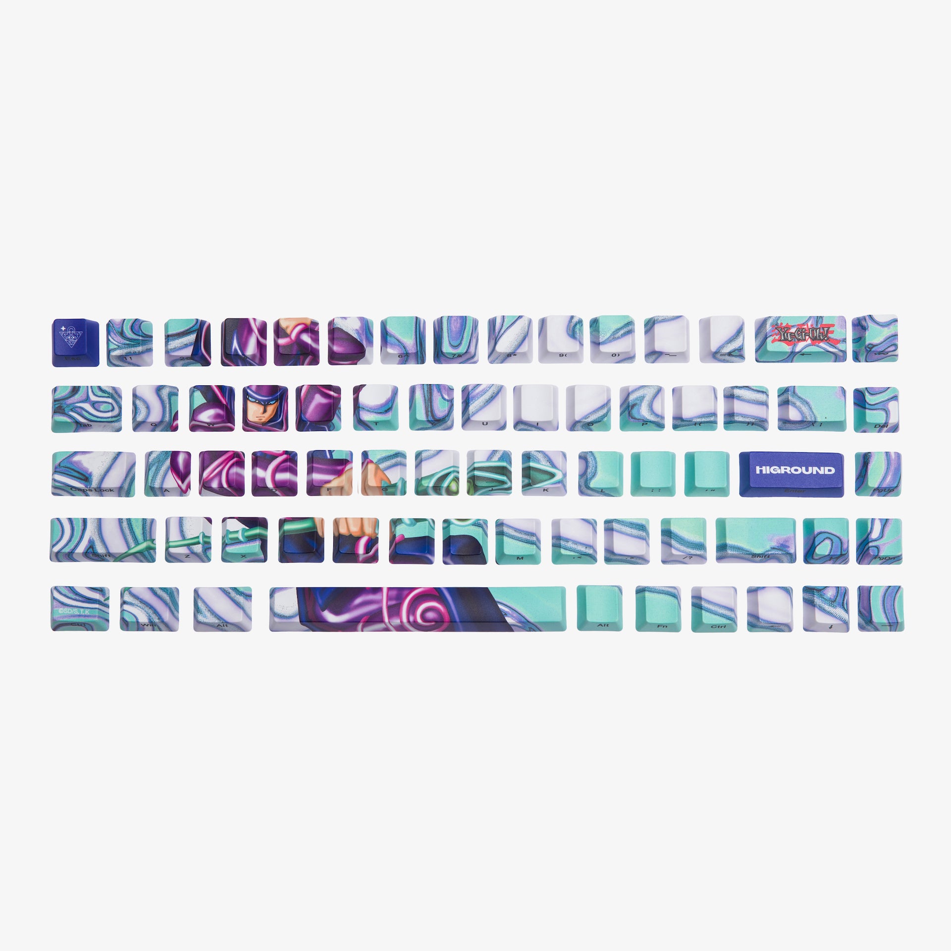 YGO x HG 68 Keycaps Set - Dark Magician Themed Mechanical Keyboard Keycaps for Gaming & Typing | Perfect for Yu-Gi-Oh! Fans & Custom Keyboard Enthusiasts