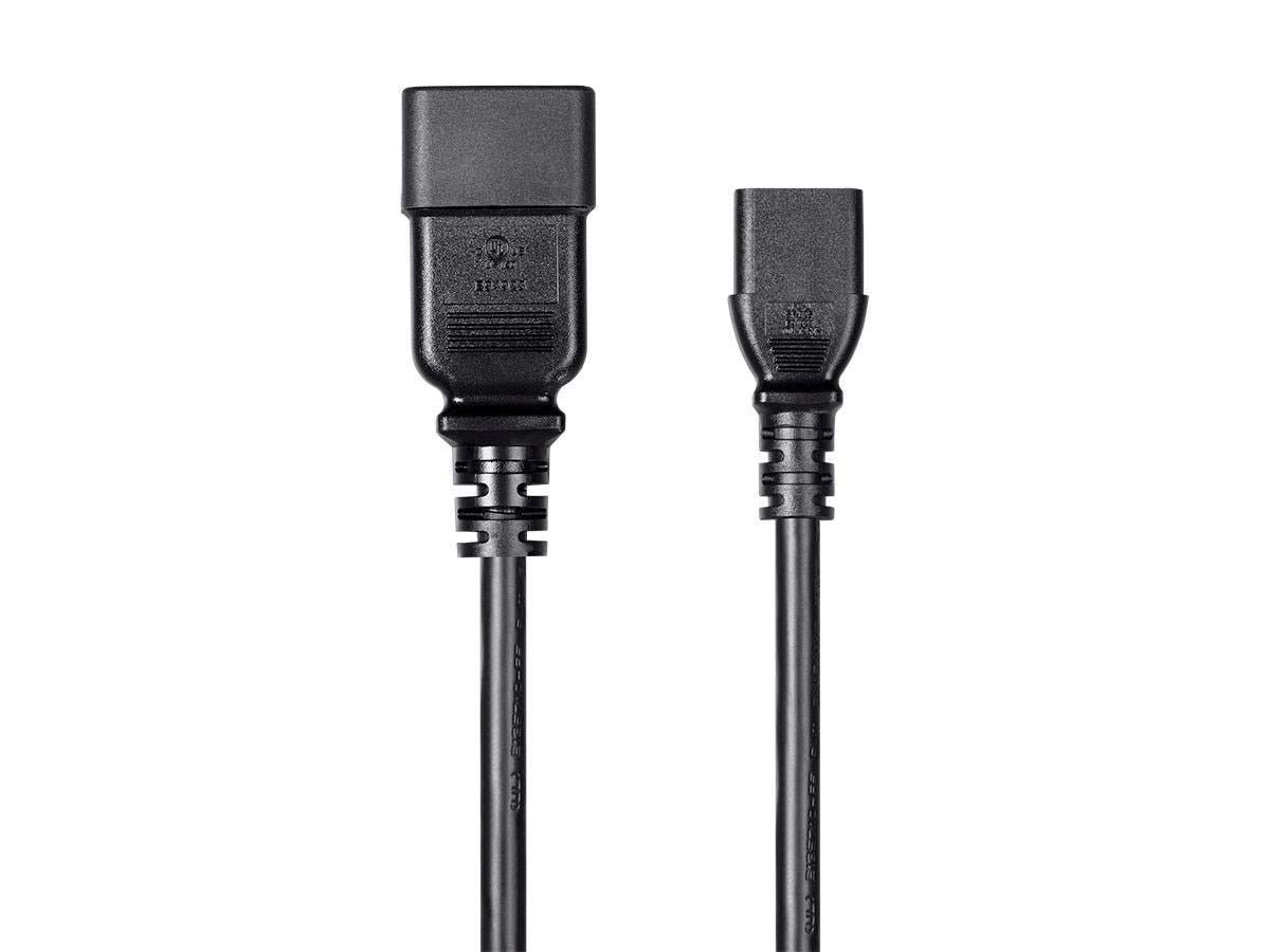 Monoprice 10ft Black 3-Prong Power Cord - IEC C20 to C13 Plug - Heavy Duty Computer Server Monitor Power Cable for Data Center PDU UPS - Perfect for Rack Mount Equipment & IT Infrastructure Setup
