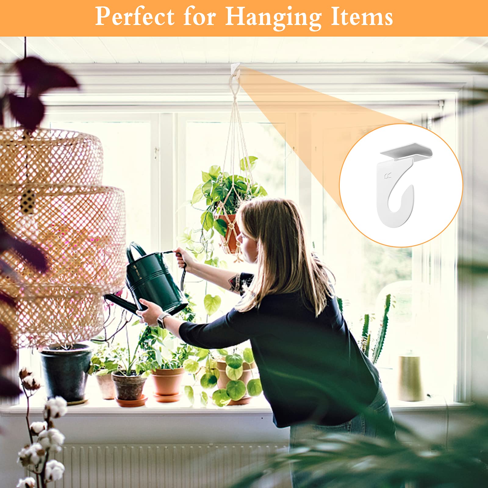 30PCS Steel Ceiling Hangers - Heavy Duty White Drop Ceiling Clips & Hooks for Home, Office, Mall Decorations (15 Left & 15 Right) - Perfect for Hanging Plants, Lights, Signs & Holiday Decor