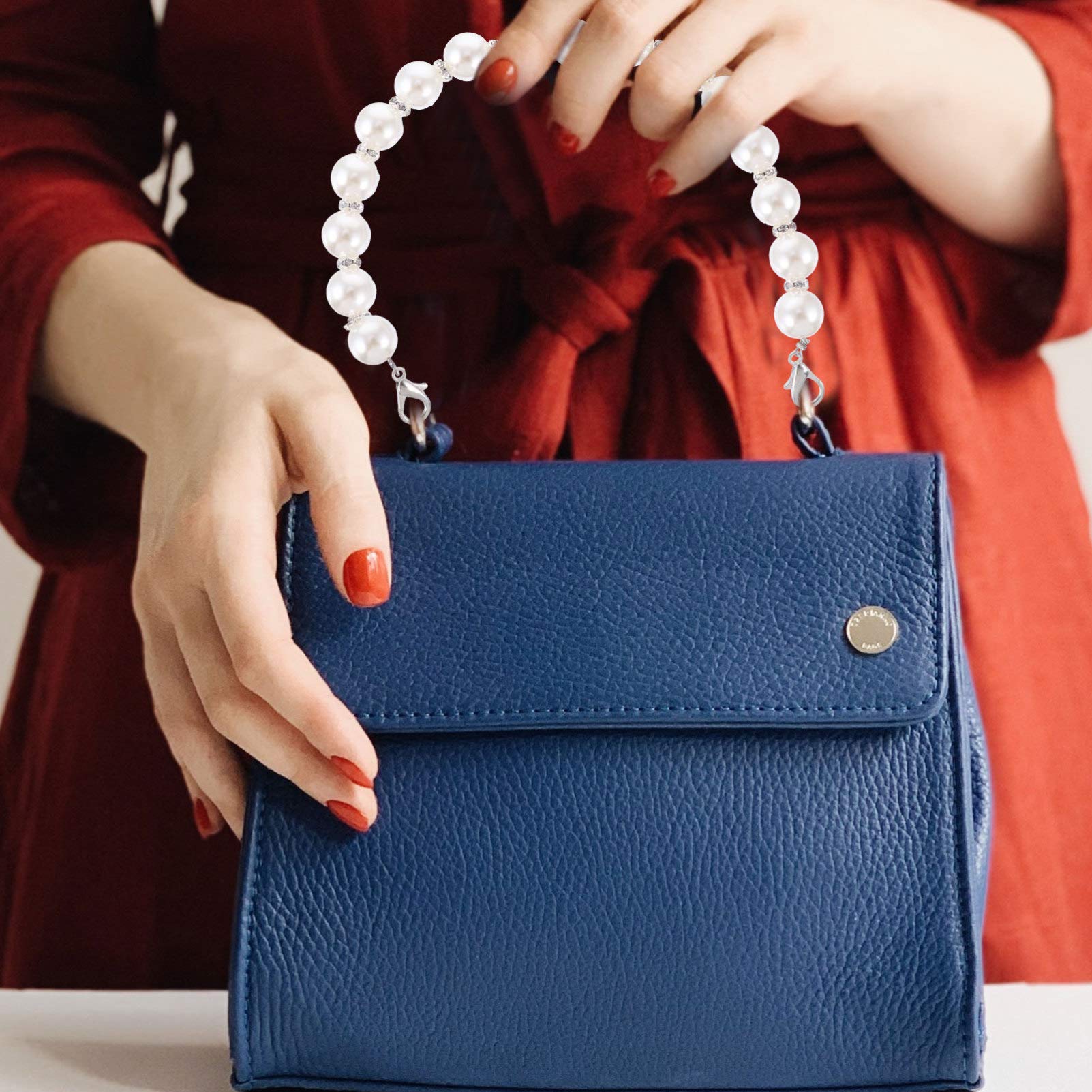 Pearl Purse Strap - Elegant Pearl Chain Bag Handle for DIY Handbag Accessories | Perfect for Evening Bags, Clutches & Crossbody Purse Styling