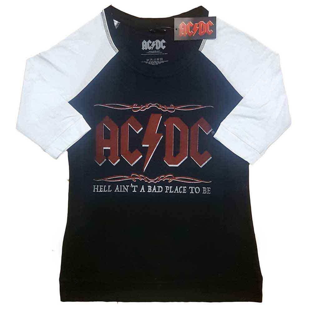 AC/DC Women's Vintage Rock Band T-Shirt - Hell Ain't A Bad Place Tour Graphic Tee | Casual Music Fan Outfit, Concert Wear, Retro Gift for Rock Lovers